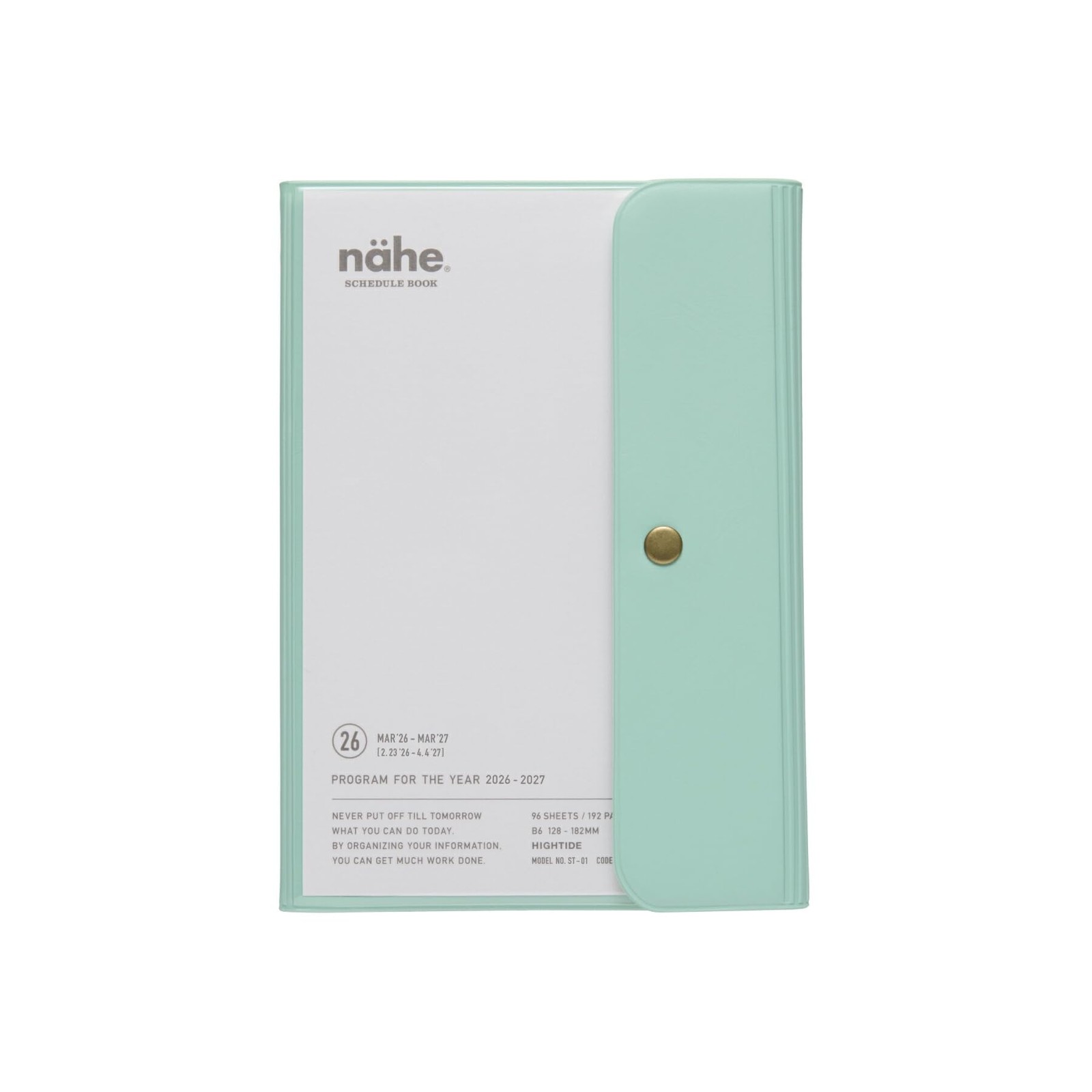2026 Planner / Nee Mint / B6 Weekly Vertical / Starting March 2026