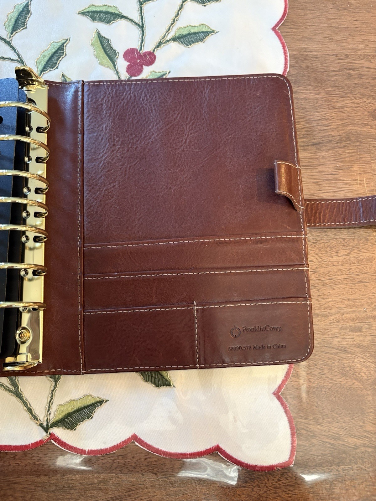 Franklin covey Vintage Aurora Full Grain Italian Leather Classic Chocolate Brown