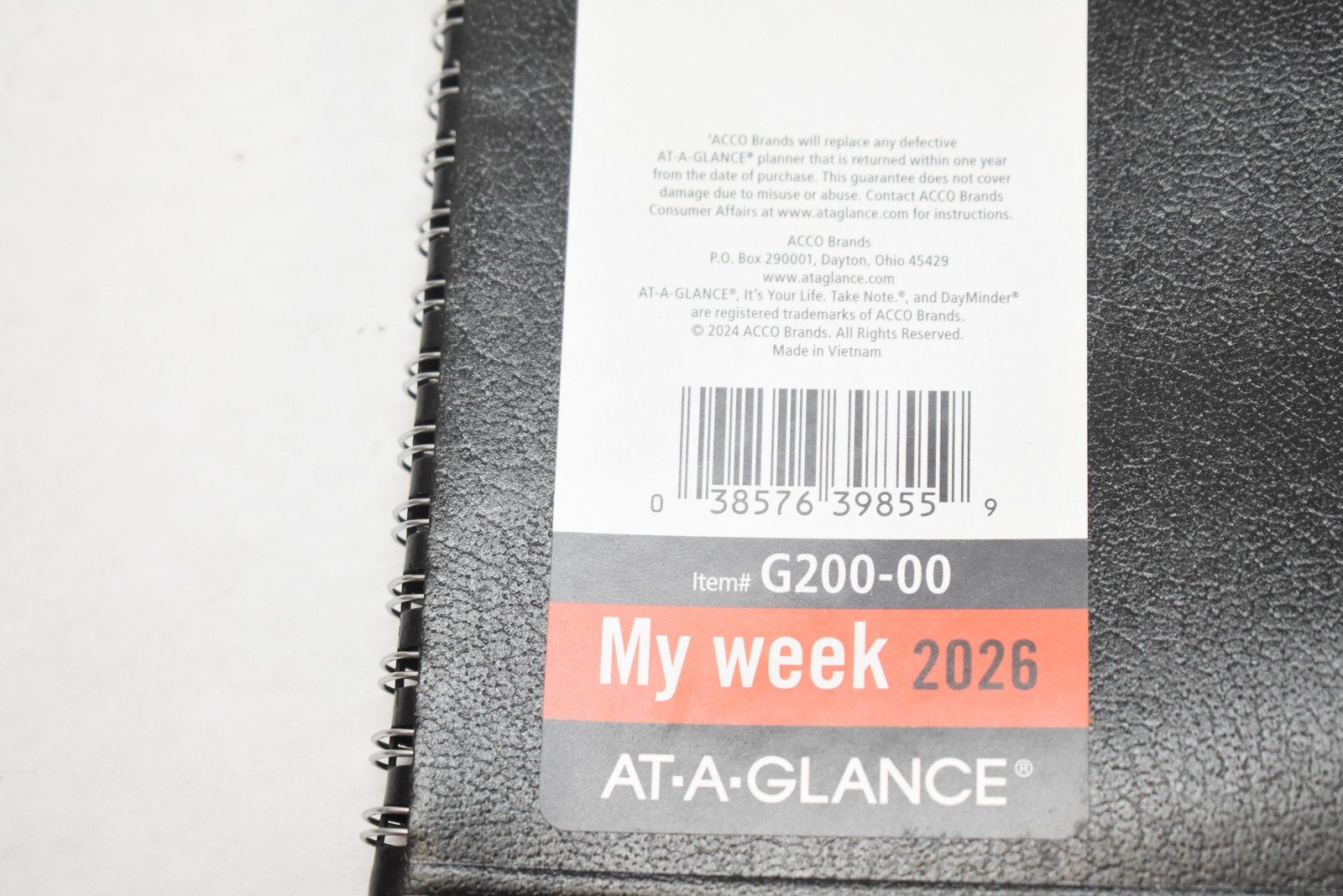 AT-A-GLANCE My Week 2026 Weekly Pocket Planner G200-00 Black Lot Of 2 DayMinder