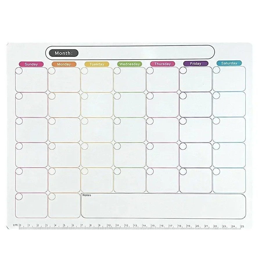1pc Magnetic Monthly Weekly Planner Fridge Calendar Message Board – note sticker