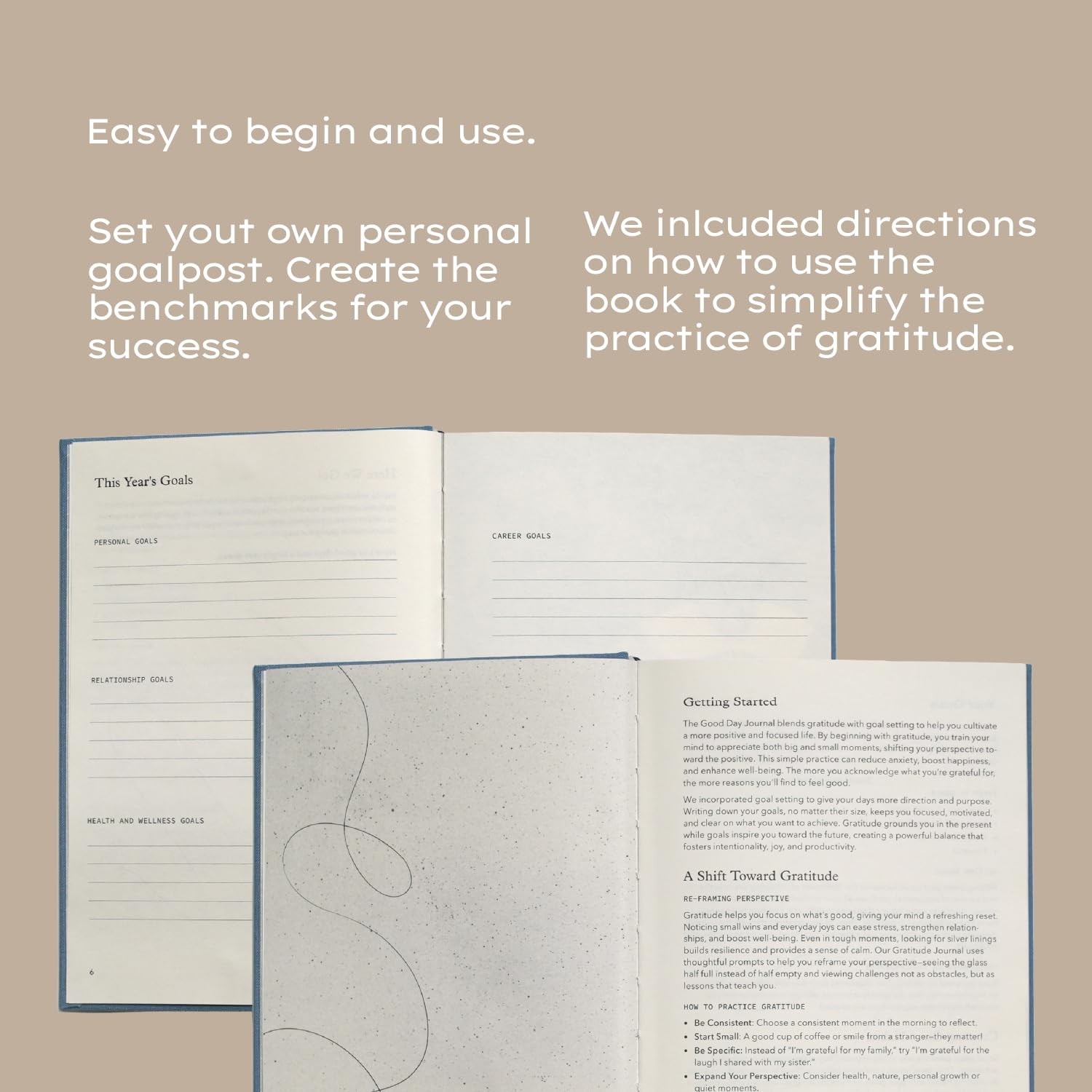Good Day Gratitude Mindfulness Reflection Journal Ocean Blue Organizer