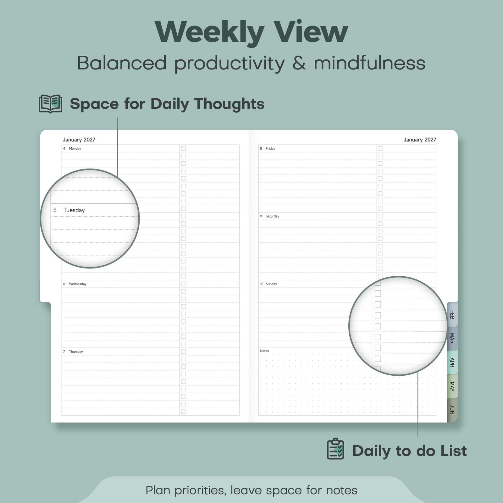 Planner 20262027 Monthly and Weekly Academic Planner July 2026 June 2027, Li…
