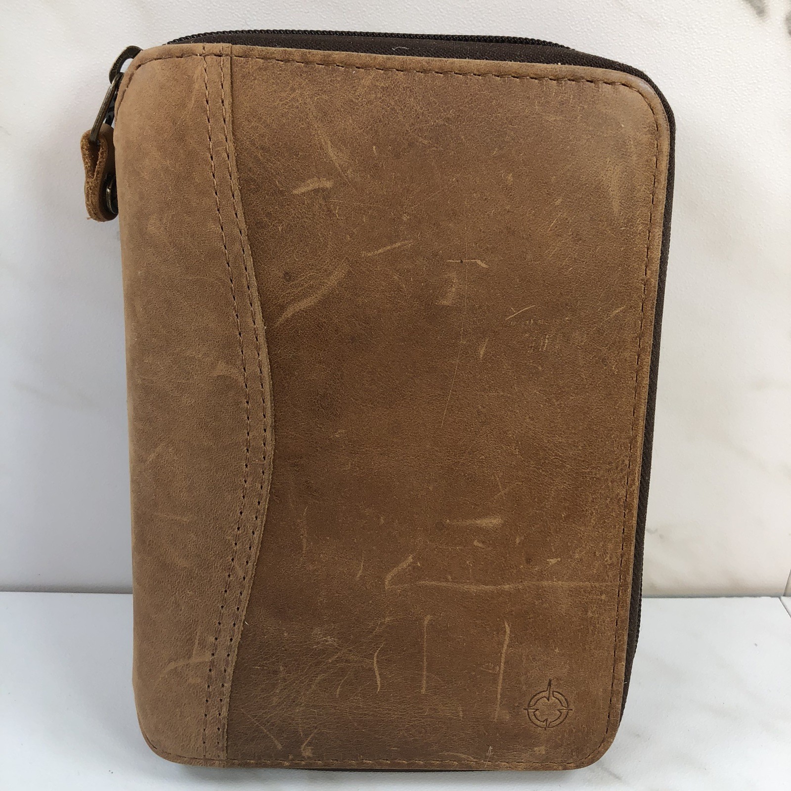 VTG Franklin Covey SpaceMaker Leather Pocket Planner 6 Ring Binder Brown 1996