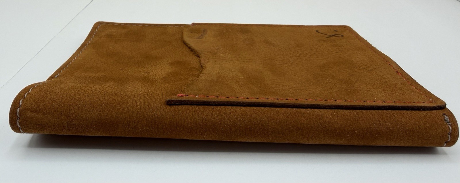 Sojourner Handmade Leather Field Notes Cover Pocket Notebook Brown Red Stitching