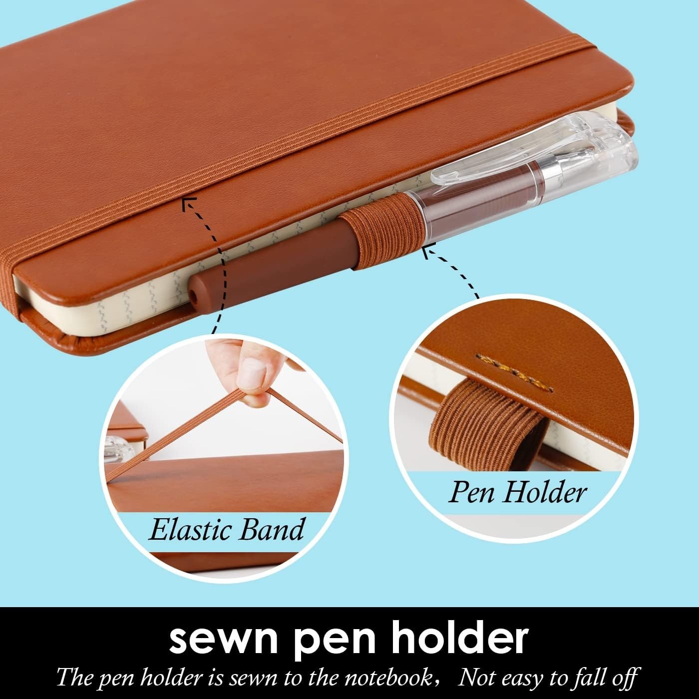 Stylish Pocket Notepad Set with Elastic Closure – Perfect for Travel & Work