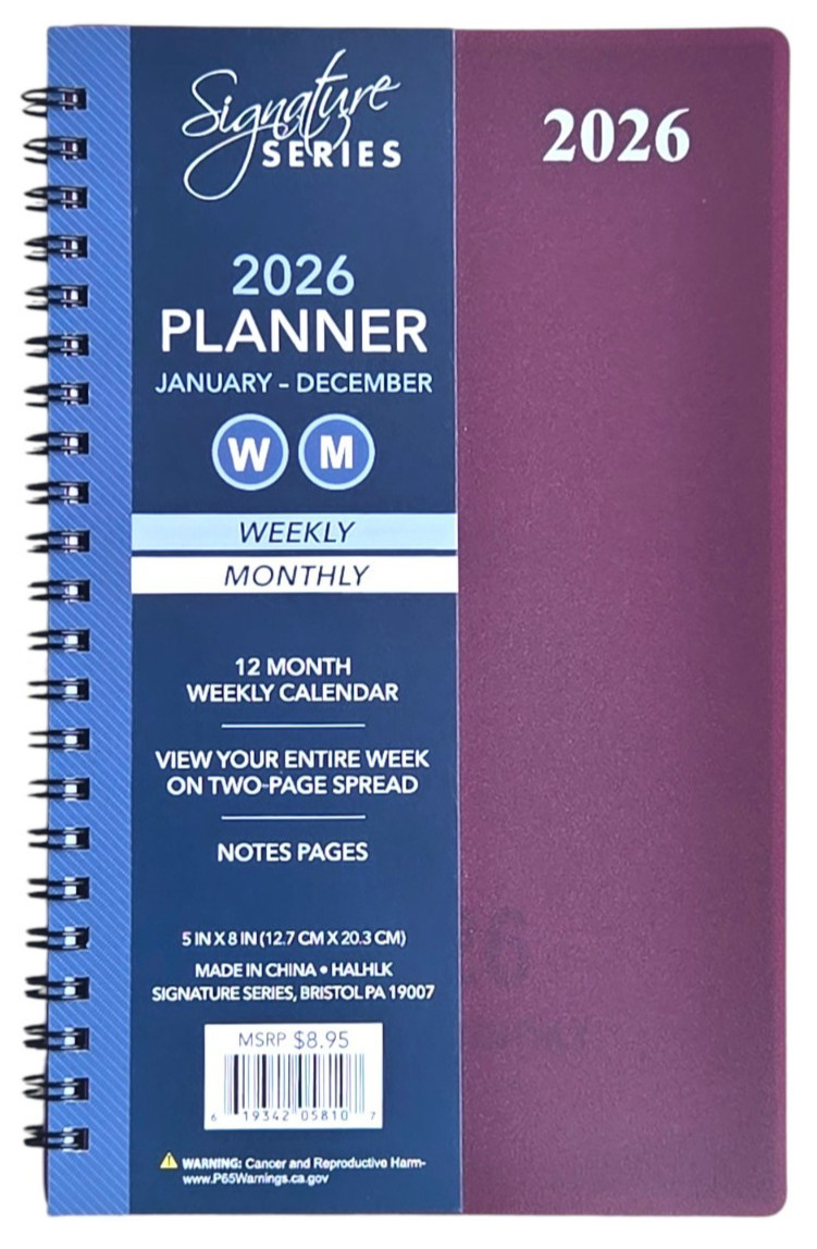 2026 Weekly/Monthly Planner, organizer, Appointment book, 5″ x 8″ Select color
