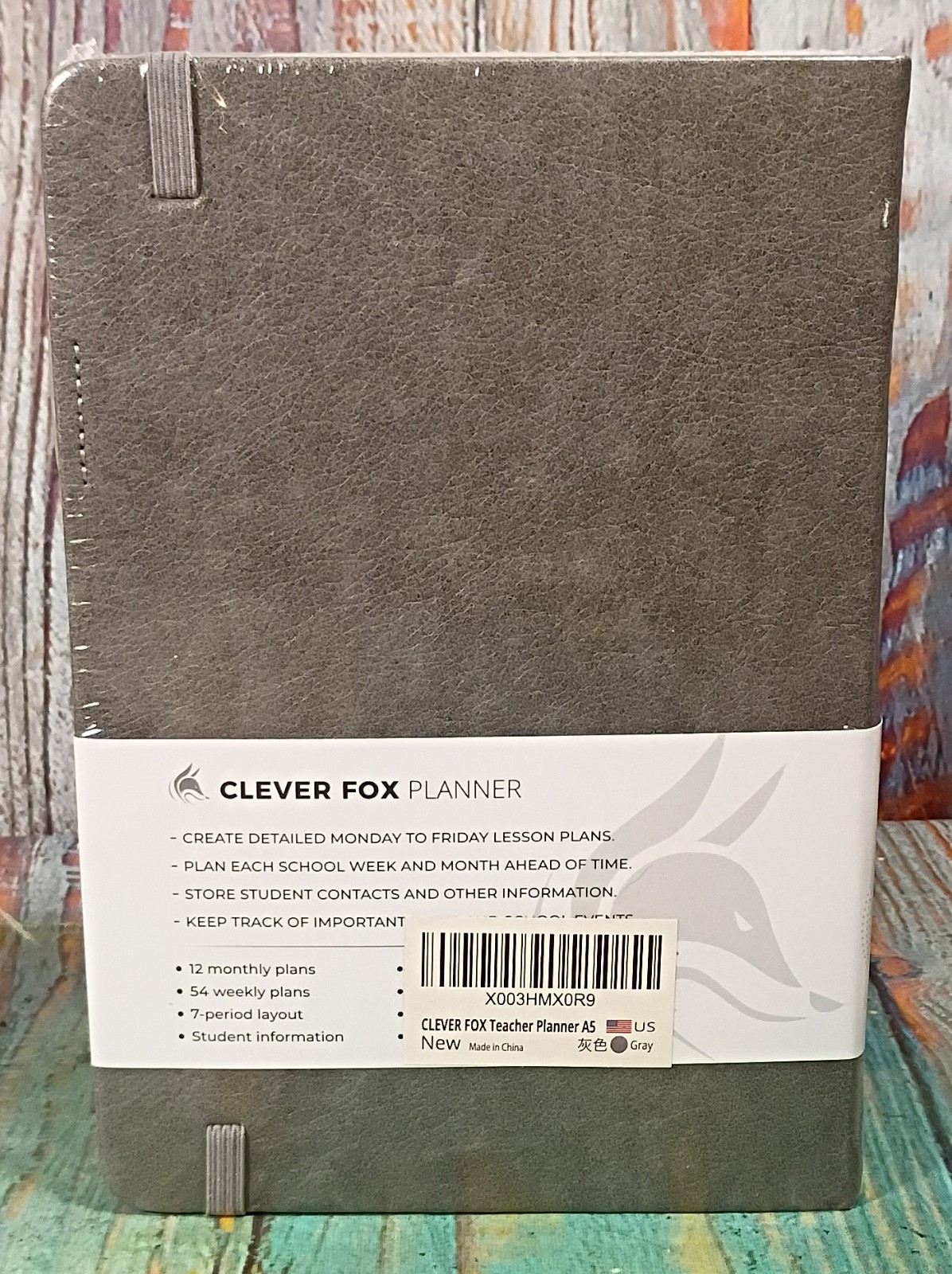 Clever Fox Medium Teacher Planner – UNDATED 7-Period Vertical Layout – NEW