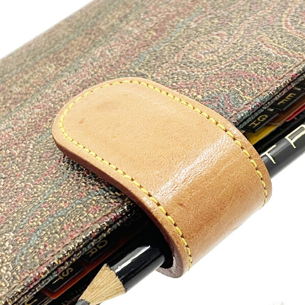 ■Authentic ETRO Notebook Cover Paisley Agenda PVC Leather Multicolor Brown ETRO