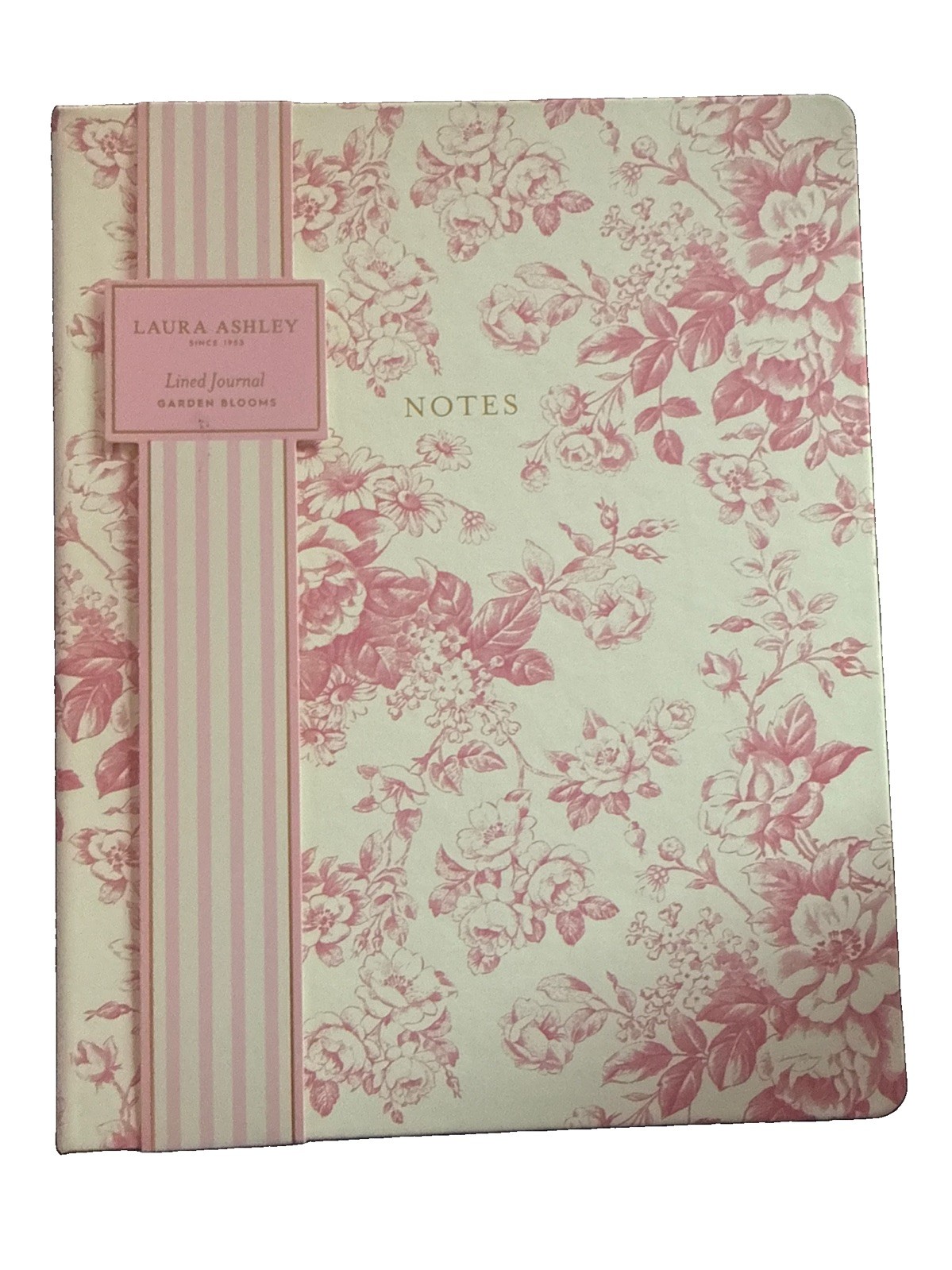 NWT Laura Ashley Garden Blooms Toile 8×10 Lined Journal Gold-Accent Page Edges