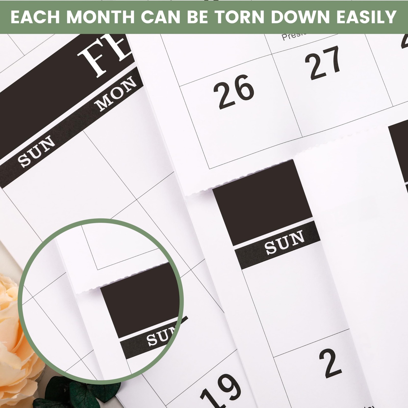 Calendar 2026-2027 – Wall 2026-2027, April 2026 – July 2027, Black