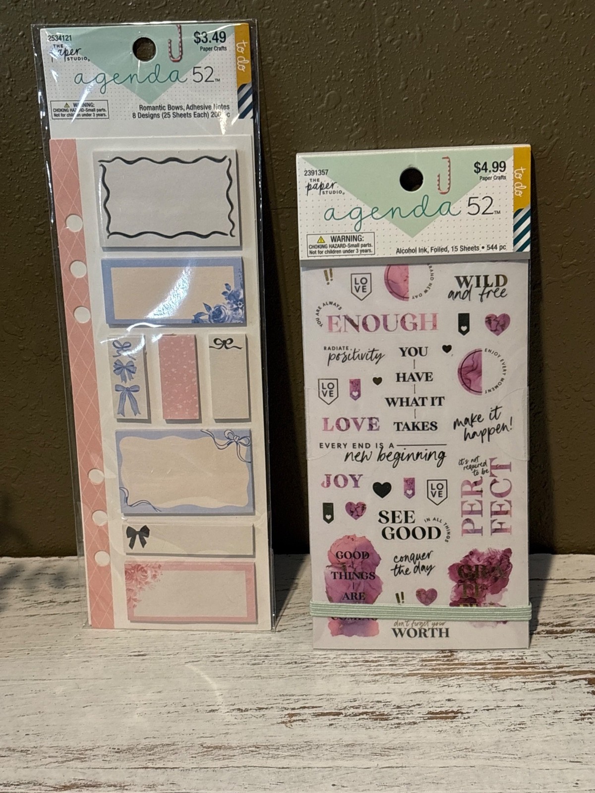 Agenda 52 Romantic Bows Planner Stickers Adhesive Notes Motivational Design
