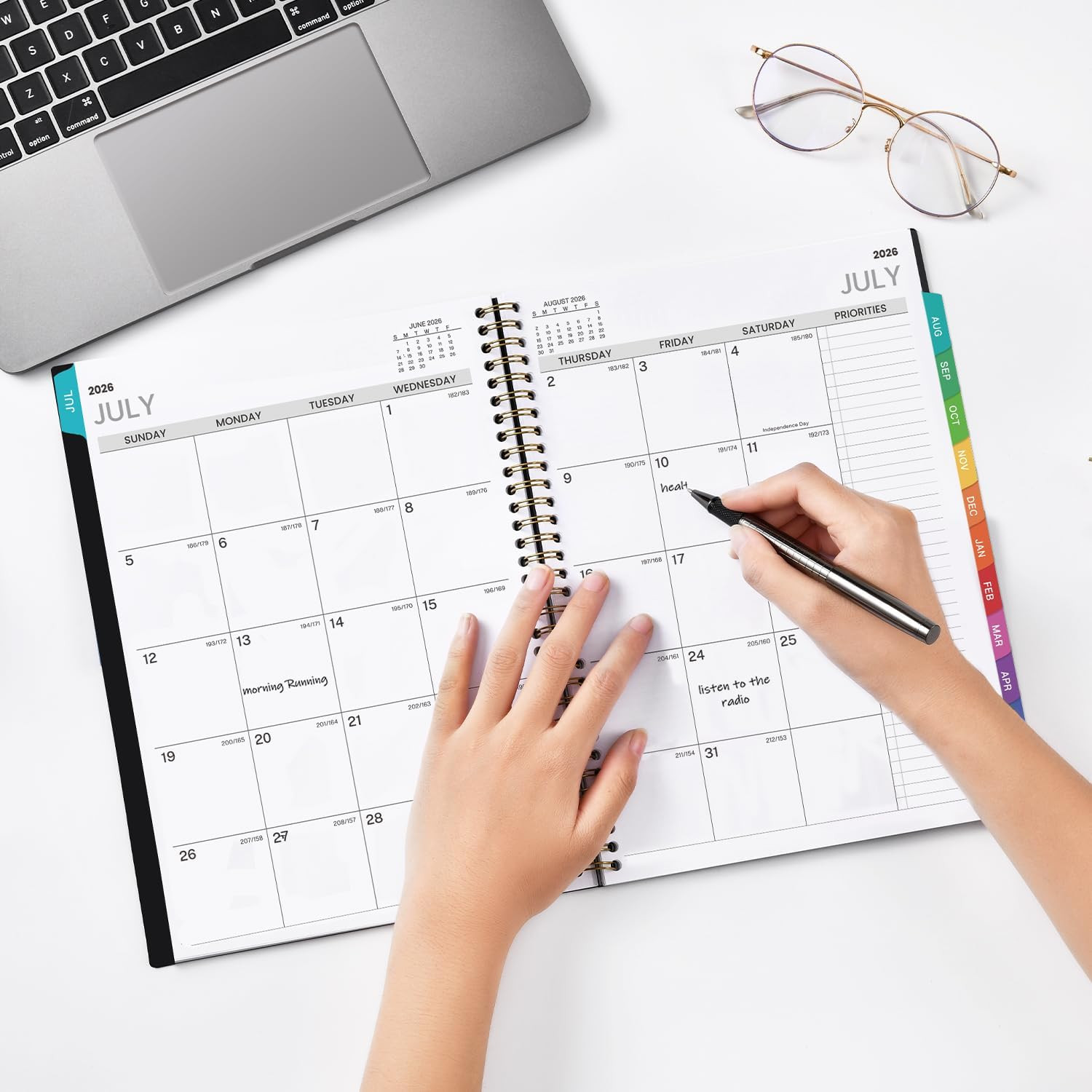 2026-2027 Appointment Book Planner 9×11 Daily Hourly Weekly Monthly Black