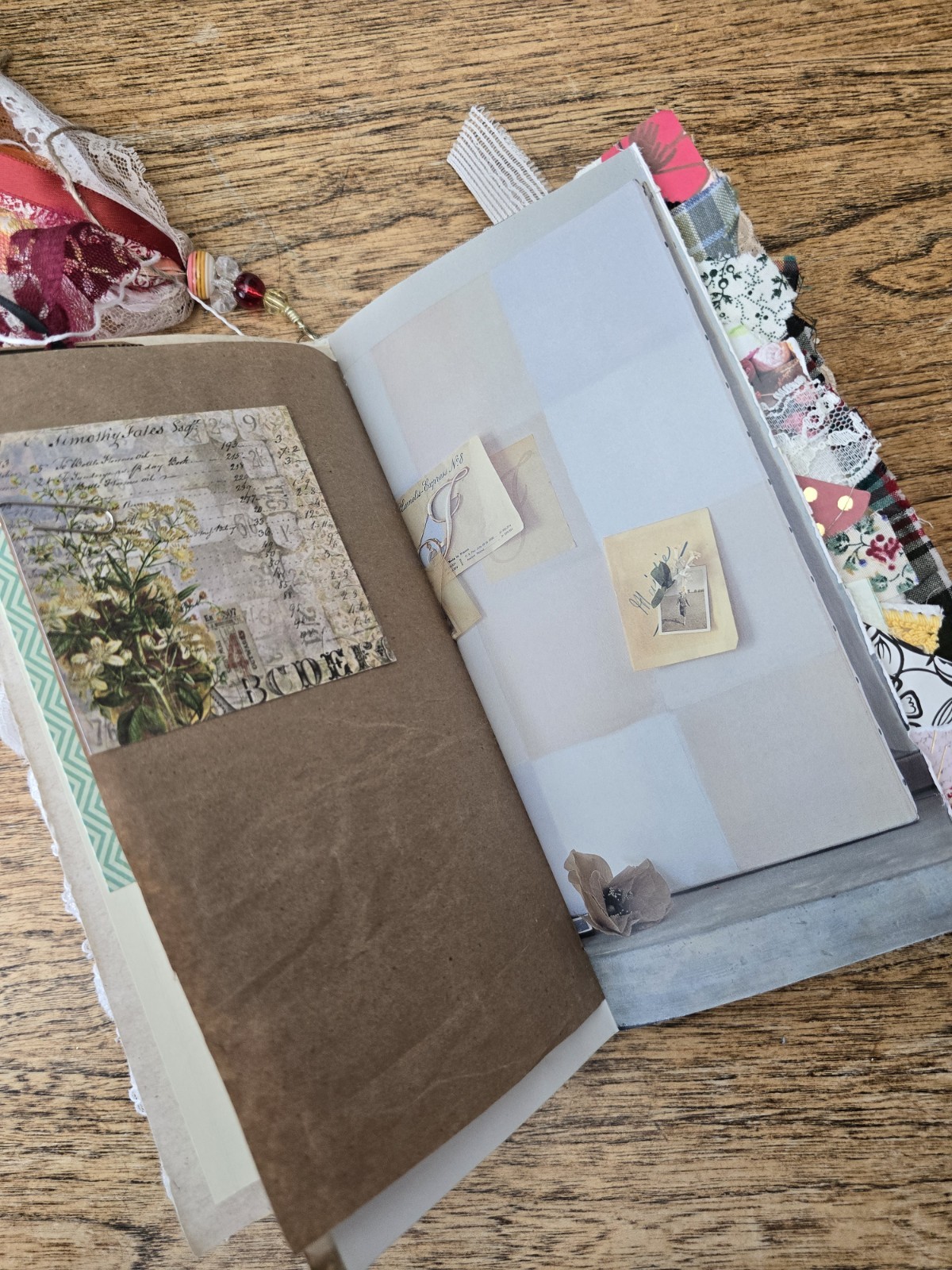 Hello fall handmade junk journal, Mixed Paper Art Journal, Premade Scrapbook