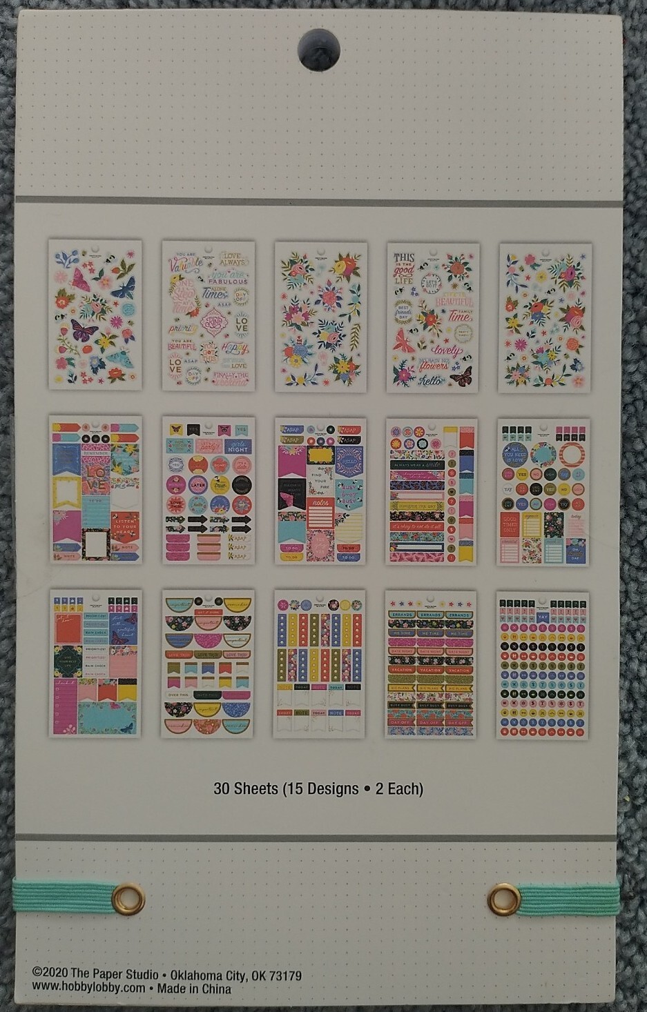 The Paper Studio AGENDA 52 1,196 Foiled Stickers 30 Sheets Feminine Floral