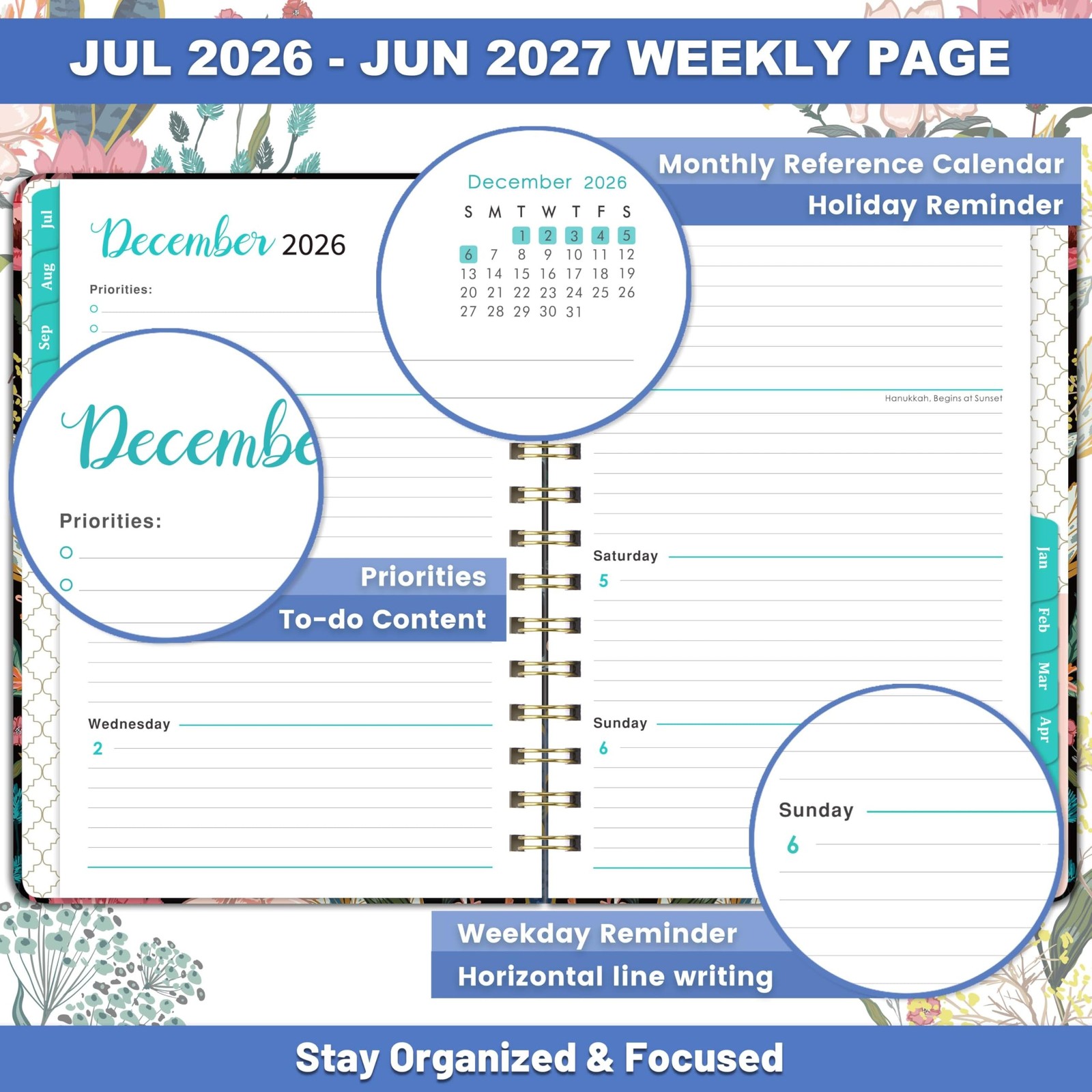 Planner 2026-2027 – 6.4″ x 8.5″, 2026-2027 Planner Weekly and Monthly, JUL.20…