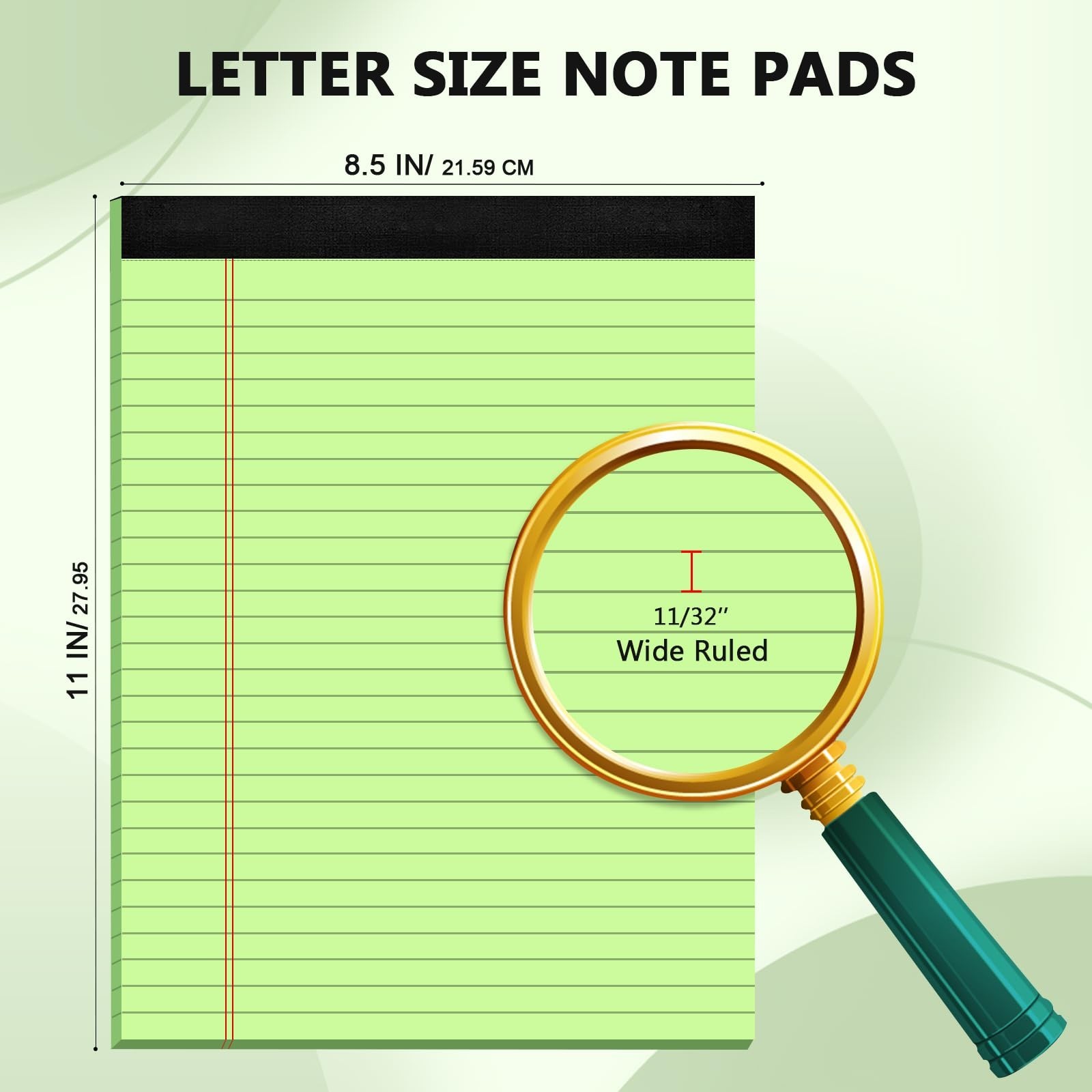 Legal Pads 8.5 x 11, Colored Note Pads 8.5 x 11, Wide Ruled Paper, 3 Pack Not…