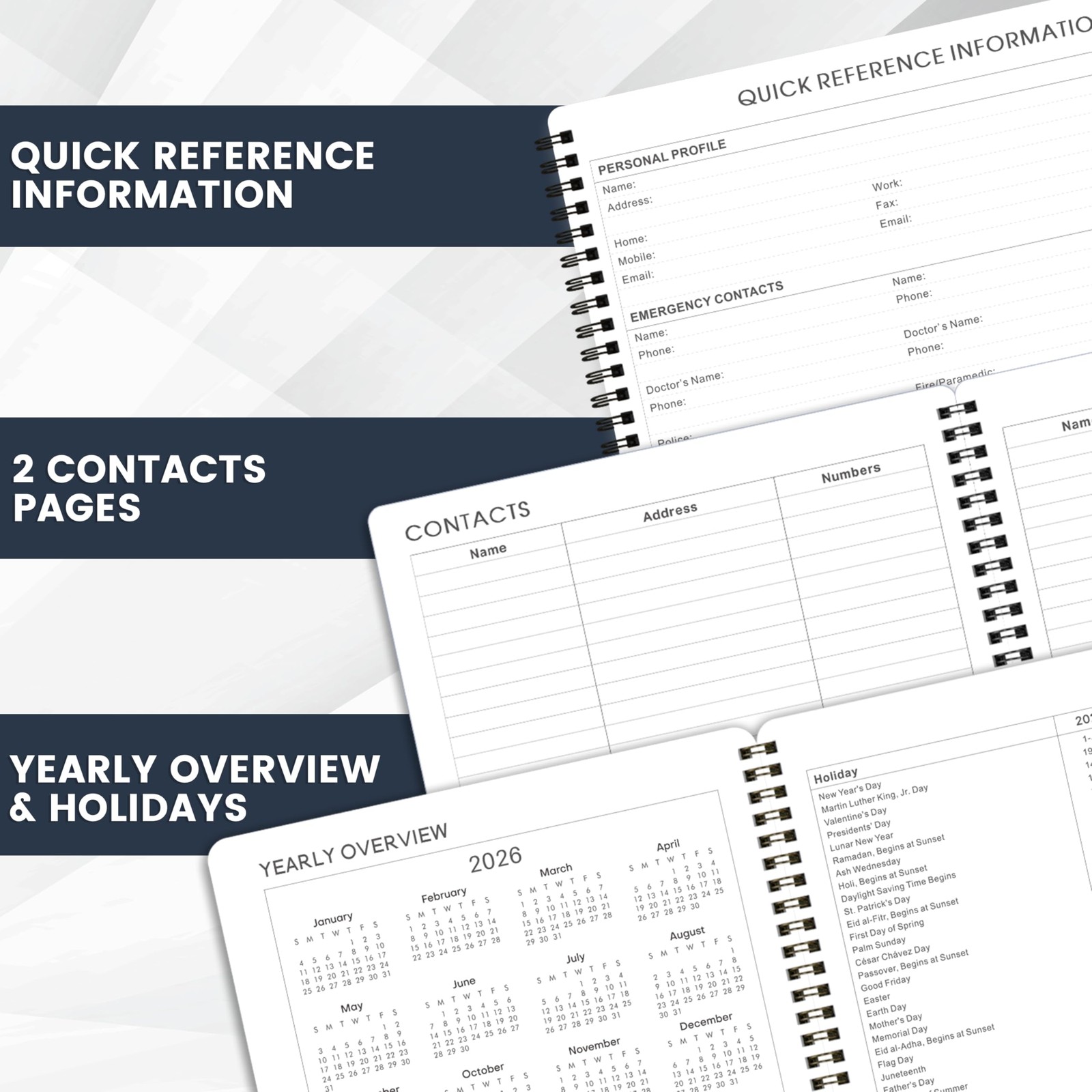 2026 Planner – 8” × 10”, Planner Weekly and Monthly 2026, from JAN to DEC 2026,