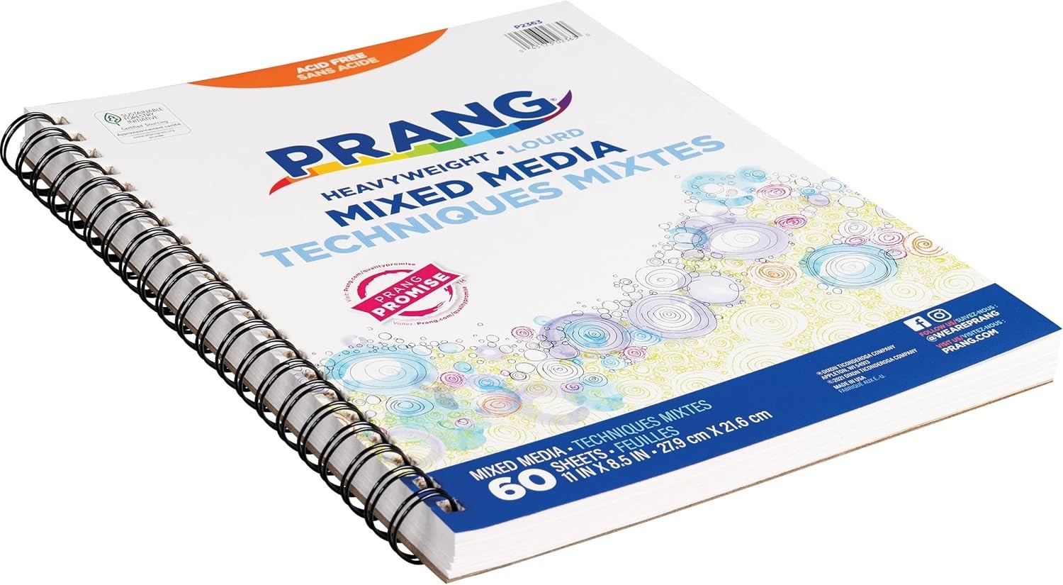 Versatile 8.5″ x 11″ Mixed Media Journal for All Ages – Acid-Free, 60 Sheets