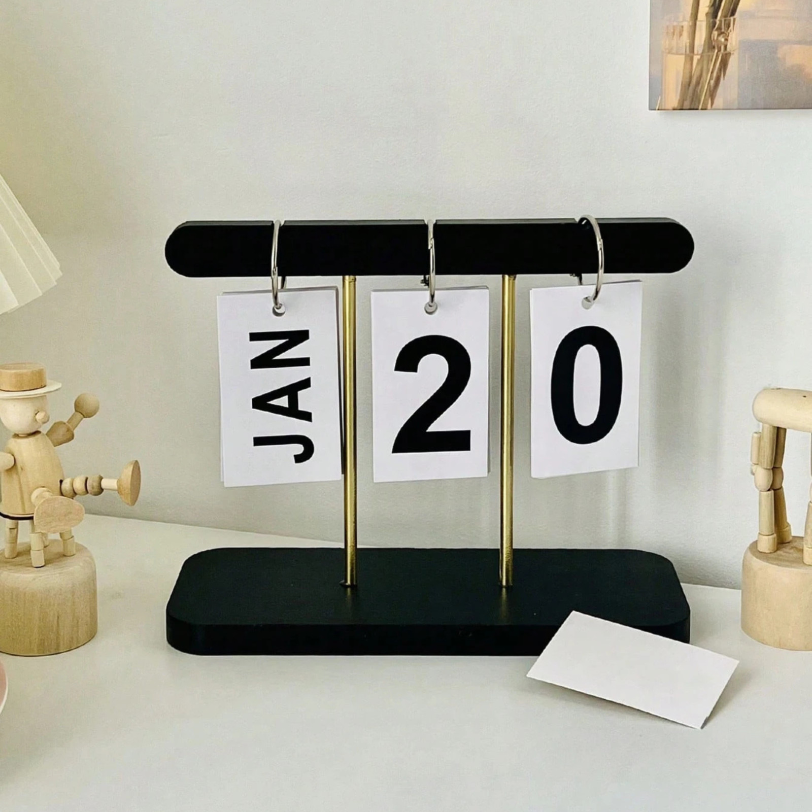 1X Flip Page Desk Calander Office Home Ring Turn Page Standing Fortune Calendar