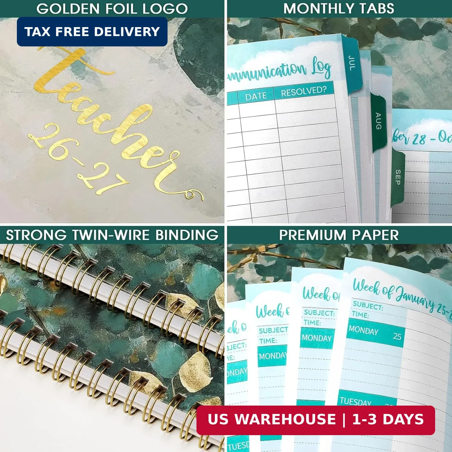 Teacher Planner 2026-2027 – Teacher Lesson Planner, July 2026 – June 2027, 8.5″