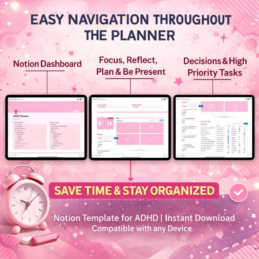 ADHD Digital Planner Daily ADHD Planner Adult ADHD Planner, 2026 Digital Planner