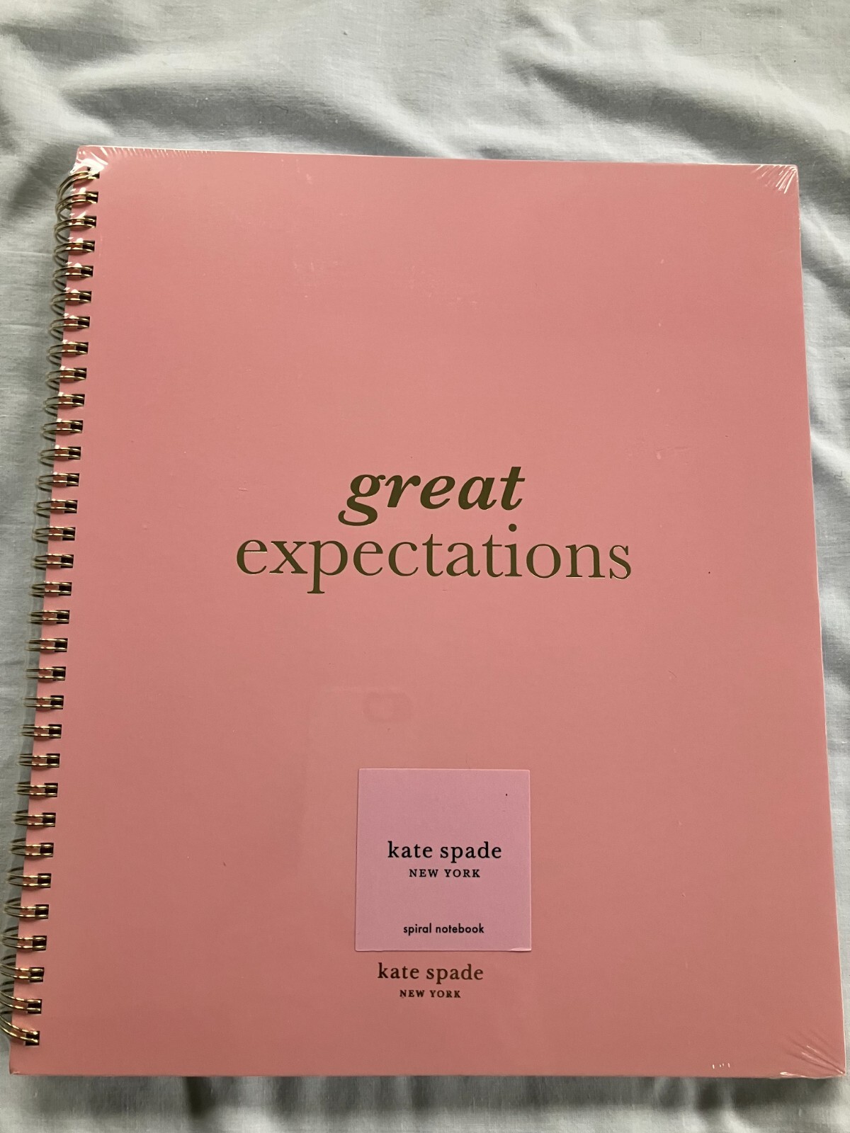 Kate Spade New York Large Pink Spiral Notebook Great Expectations FS NEW
