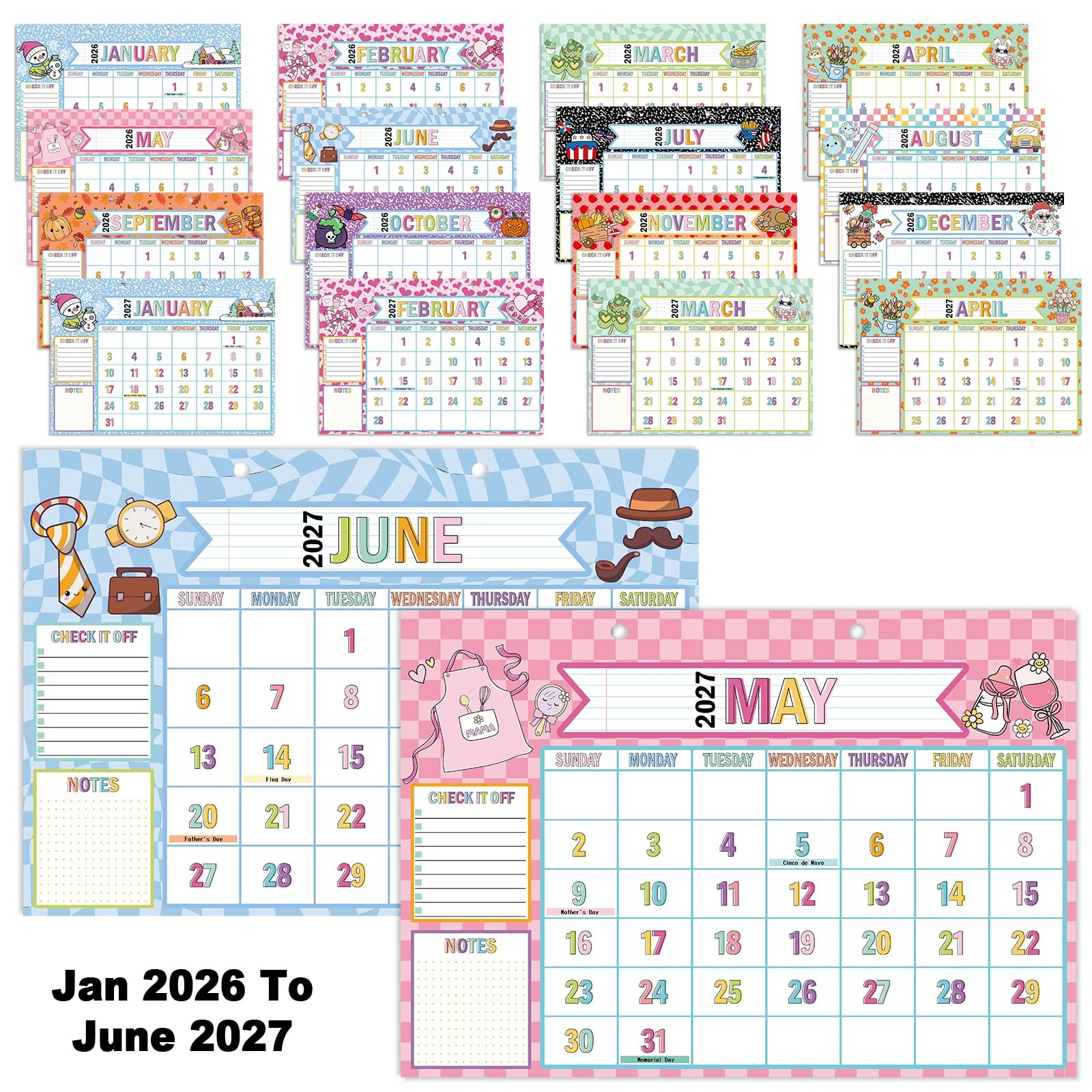 Large Desk Calendar 2026-2027 18 Month Desktop Composition Notebook…