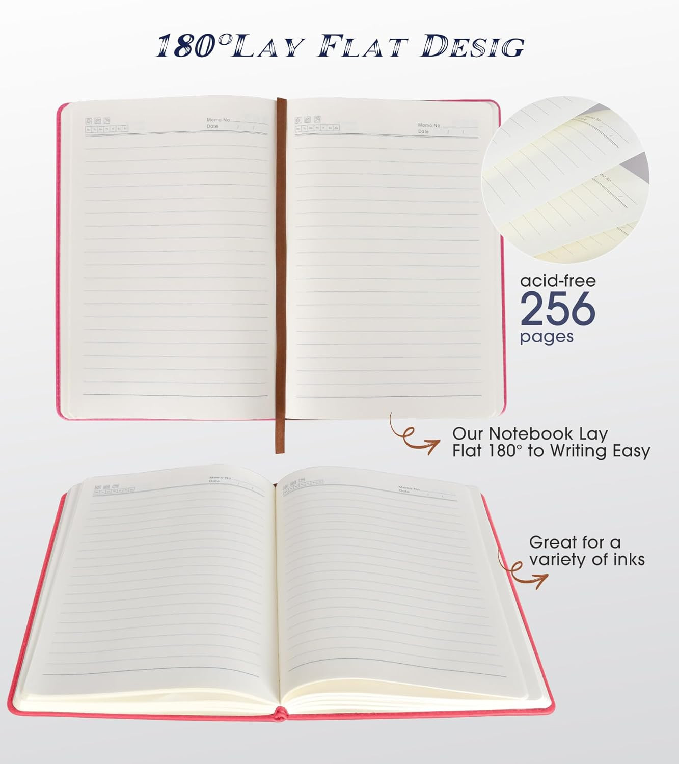 Lined Journal Notebook for Women Men,256 Pages A5 Hardcover Leather Journals for