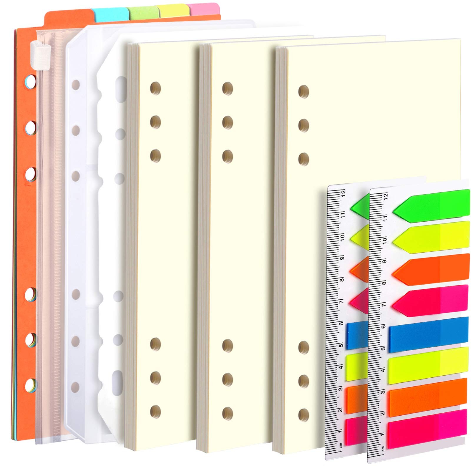 A6 Blank Paper 135 PCS Beige 6.73″x3.74″ – Refill for 6-Ring Binders