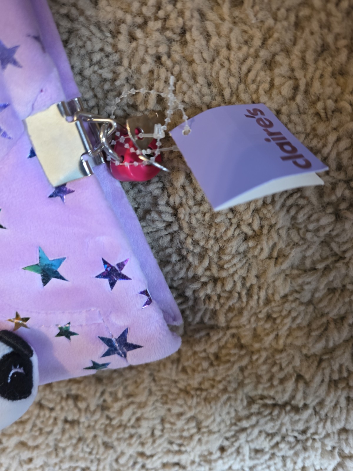 NWT Claire’s Purple Penelope Hoodie Plush Fuzzy Journal With Lock & Key.