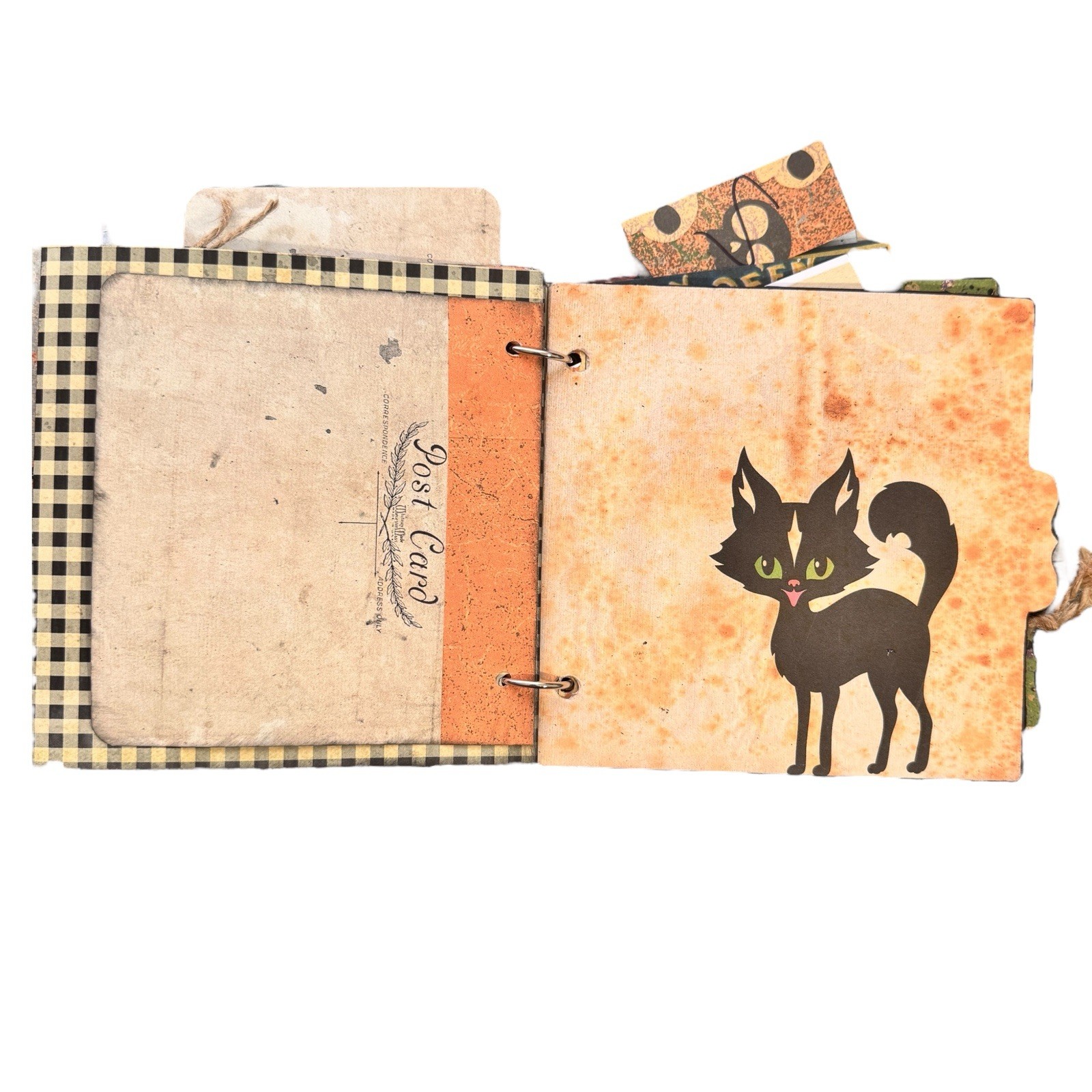 Junk Journal Halloween 6.5×6 32 Page Tags Ephemera Journaling Pumpkins Cats