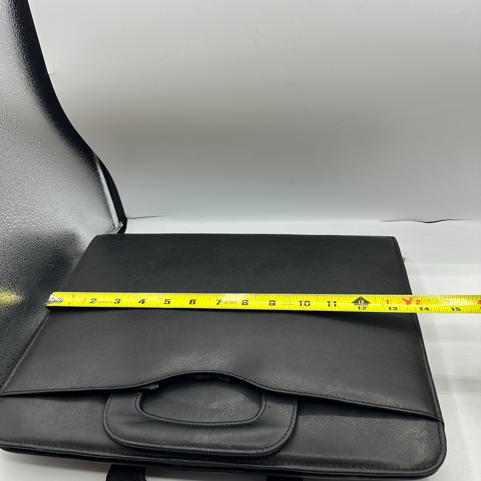 Day Timer Black Leather Zip 3 Ring Binder 11 x 14 in Briefcase Portfolio Handles