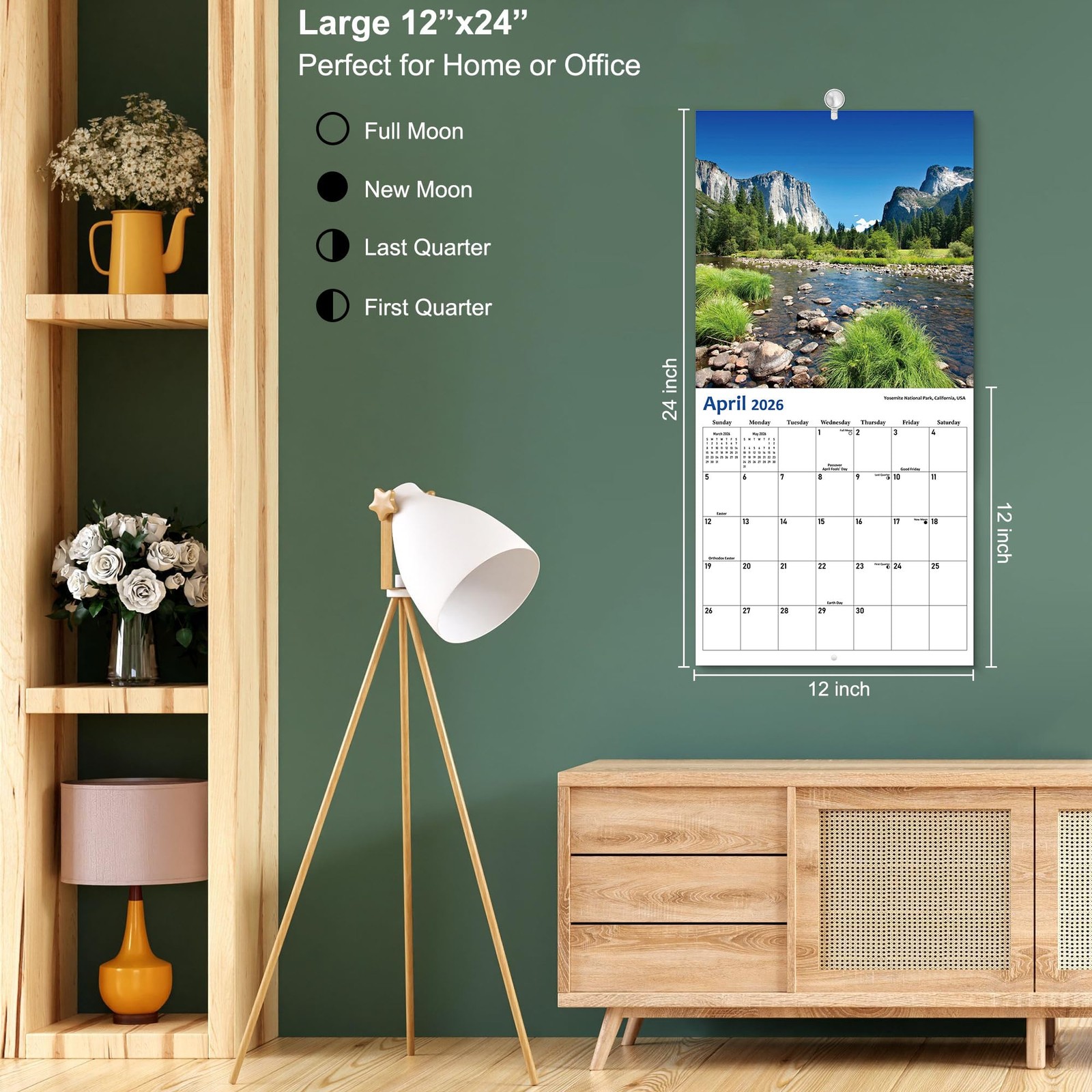 2026 Wall Calendar 12 Month, National Parks Large