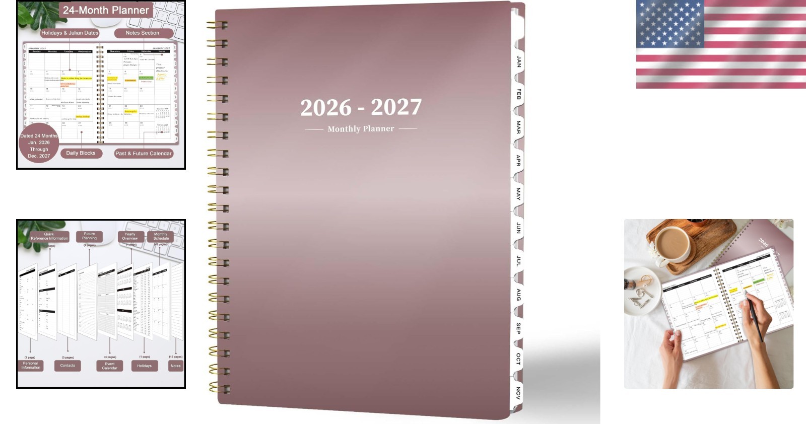 Stylish 2026 Monthly Planner with Waterproof Cover – Ideal for Every Schedule