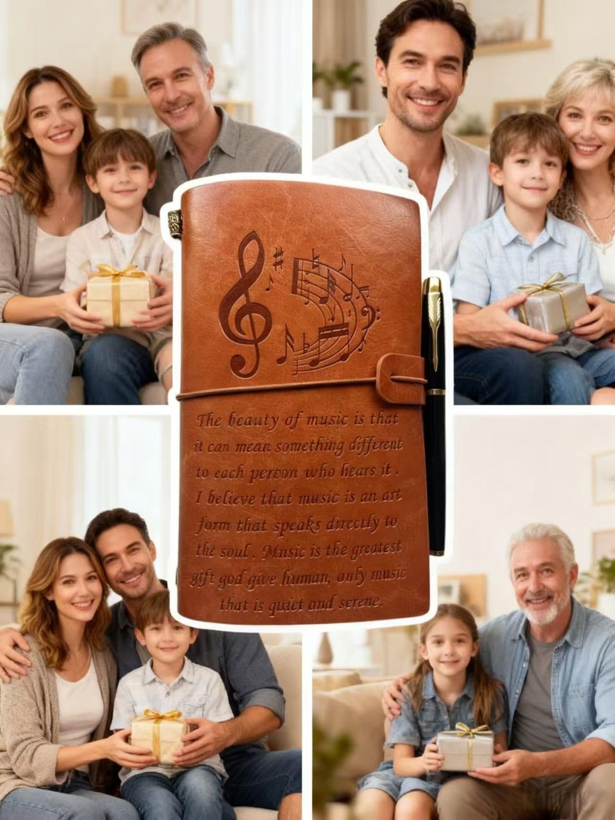 Leather Bound Musician Journal – Unique Music Notebook for Brown