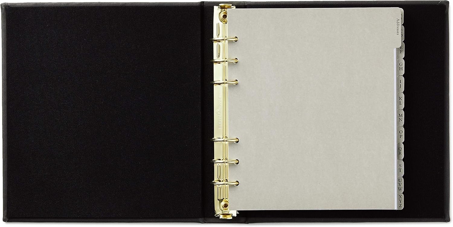 Stylish Refillable Address Organizer with Gold Stamped Cover, 7.25 x 7.75 in