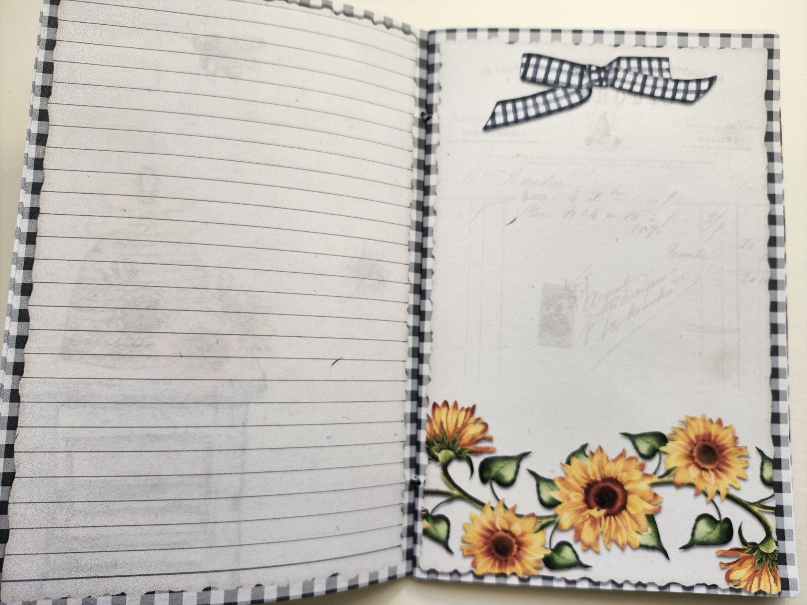 Junk Journal Blank Booklet “BEE KIND” BEES Sunflowers HANDMADE + LG 40pg 9×6