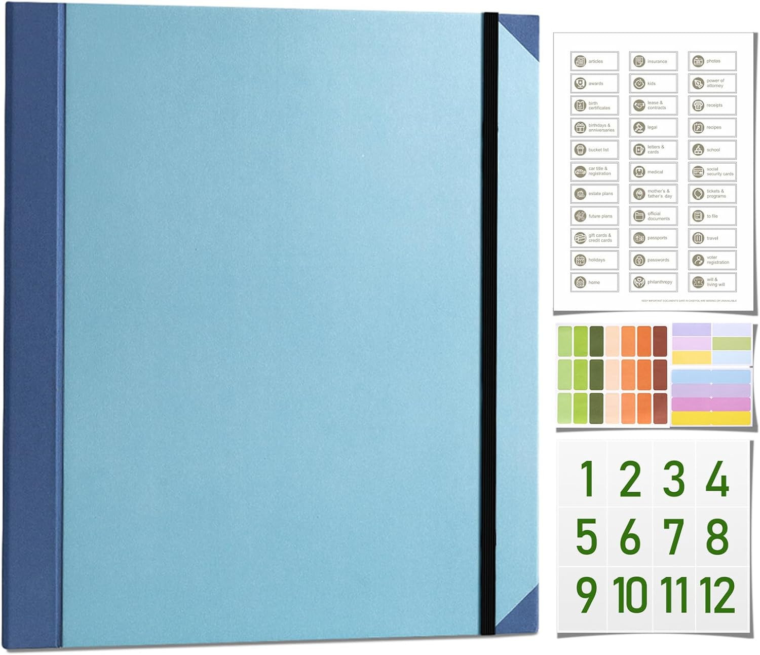 Life Book Document Organizer Binder for Important Papers and Certificates – Blue