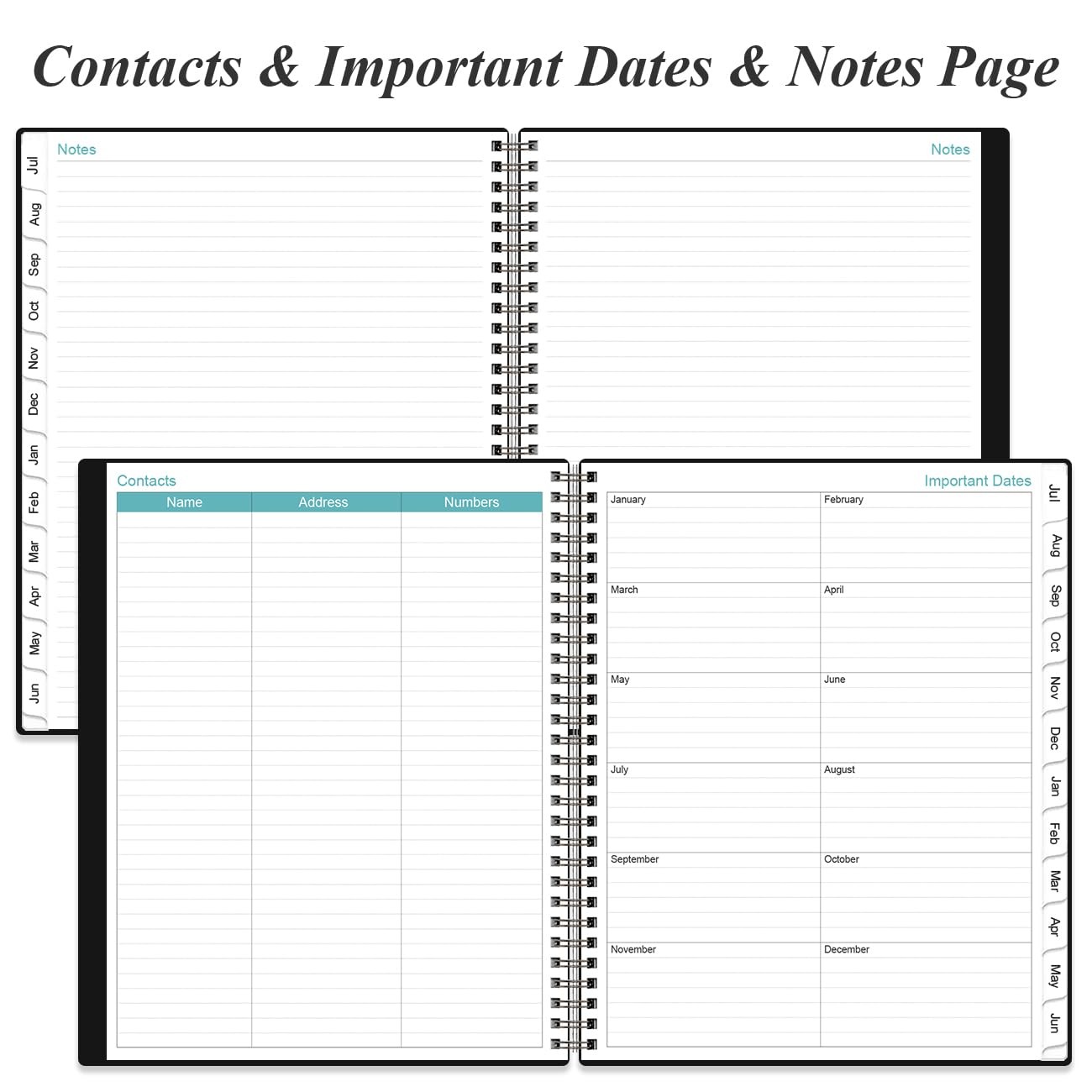 2026-2027 Planner – 8.5″ x 11″ Weekly Monthly from x 11″, Black