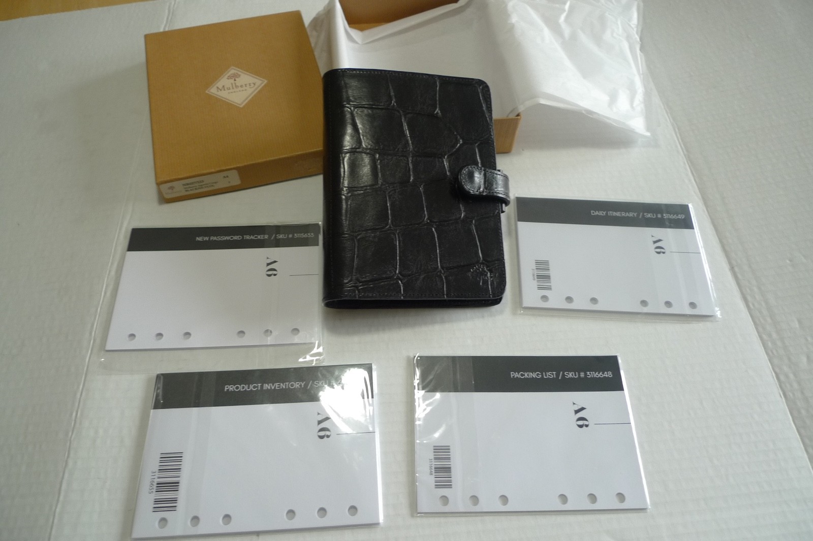 MULBERRY – A6 PLANNER & INSERTS -MADE @ UK – BLACK CONGO LEATHER – RARELY USED