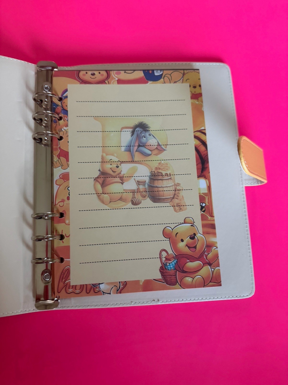 Disney Winnie the Pooh A5 Binder Organiser Planner Cover w/ Strap Closure