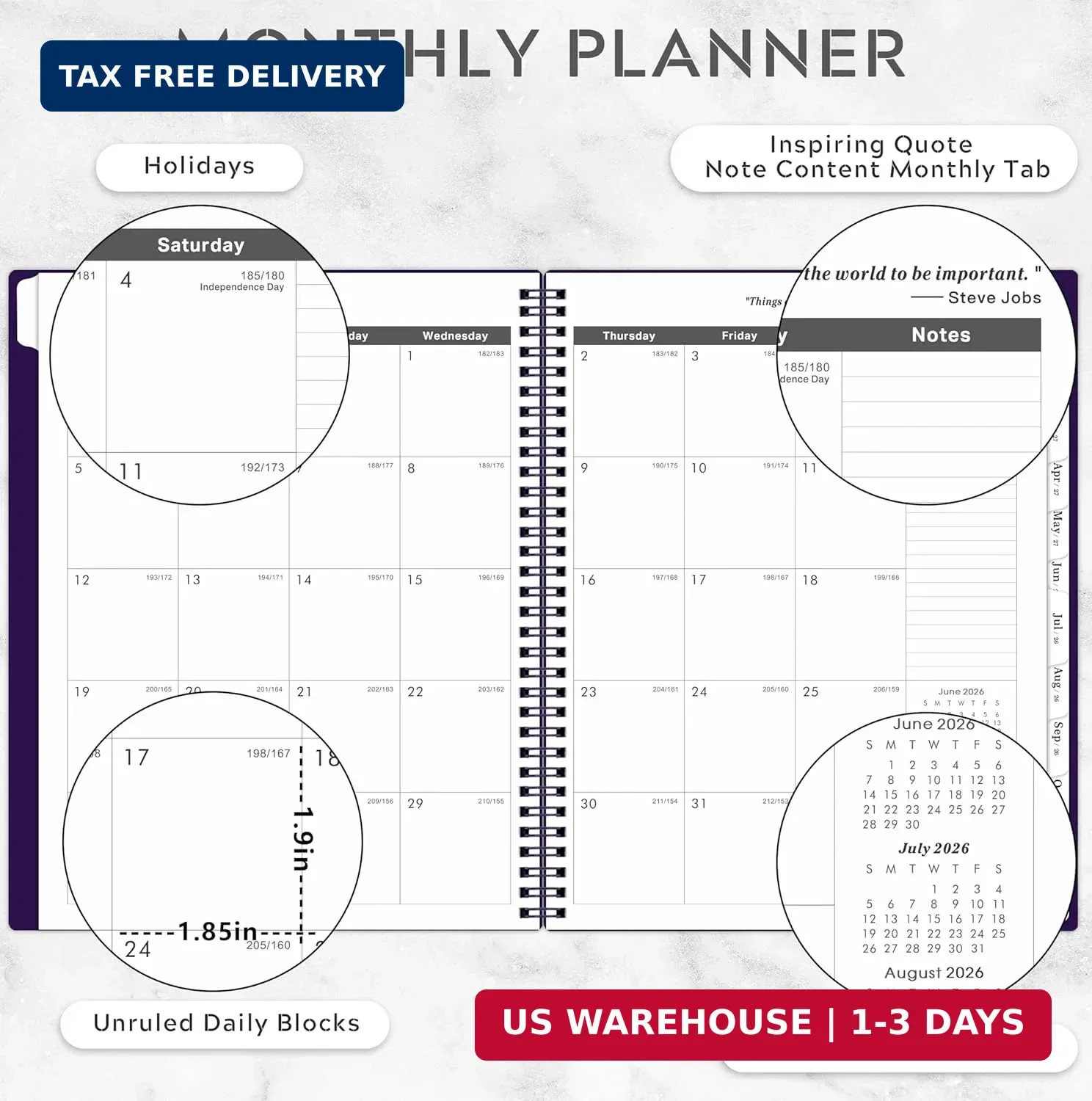 2026-2031 Monthly Planner/Monthly Calendar – 5 Year Planner from Jul. 2026 – Jun