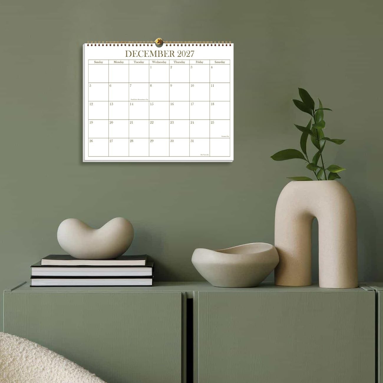 2026-2027 Calendar – Wall from June 8.5″ x 11″, Golden
