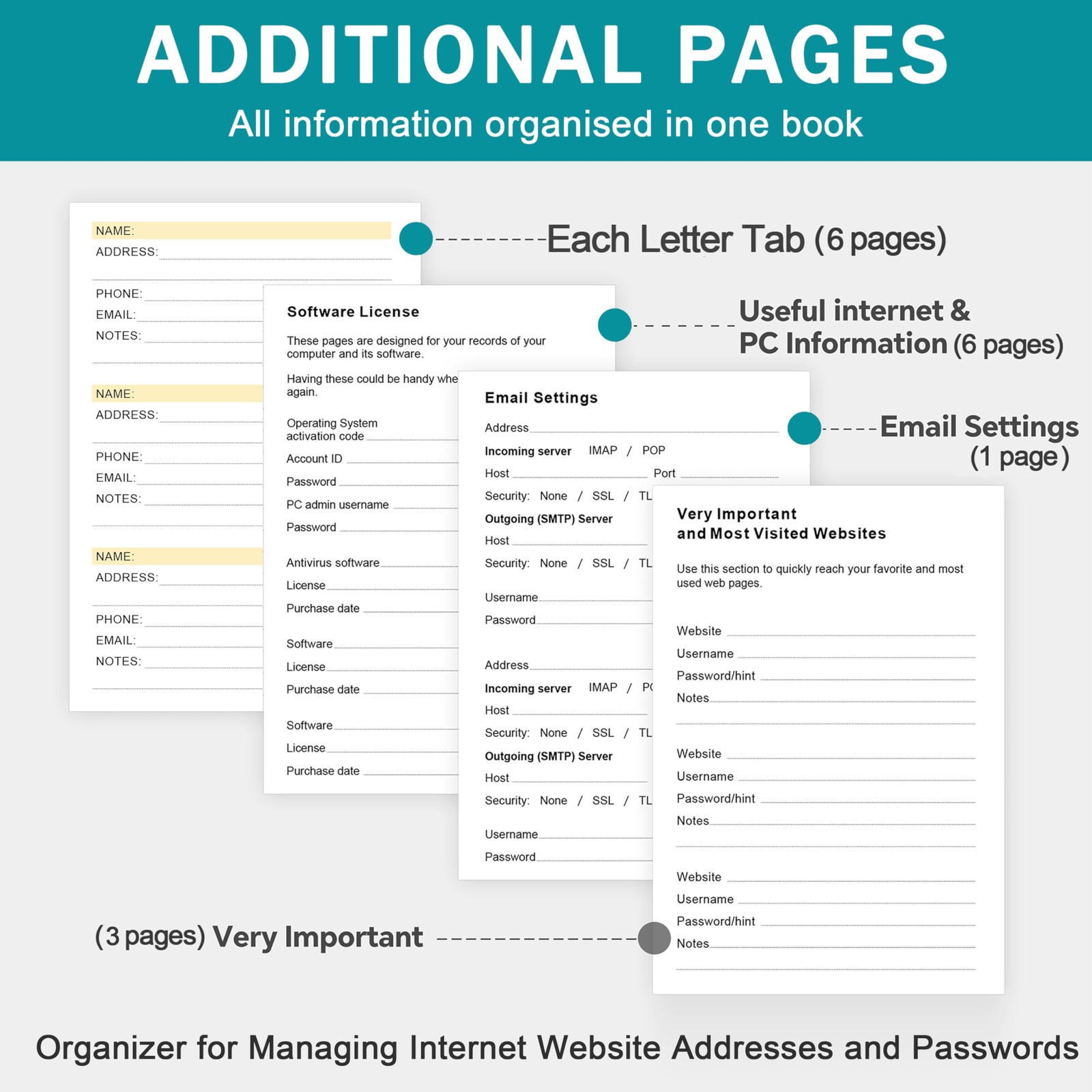 Address Book with Colorful Alphabetical Tabs (8.4″ x 5.8″) – Address Books fo…