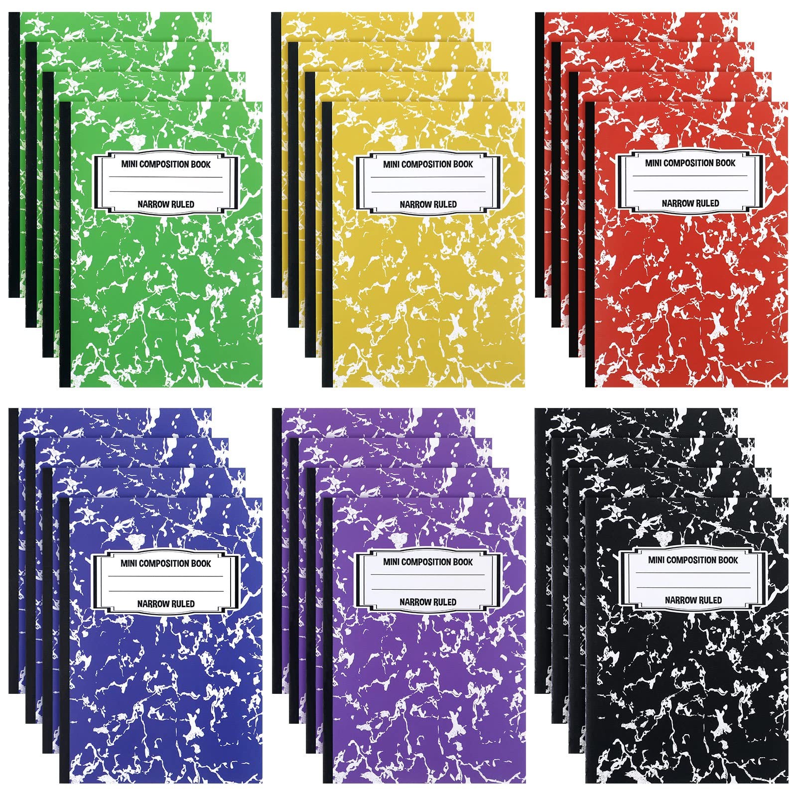 Eersida 24 Pieces Mini Composition Notebook Books Small Marble