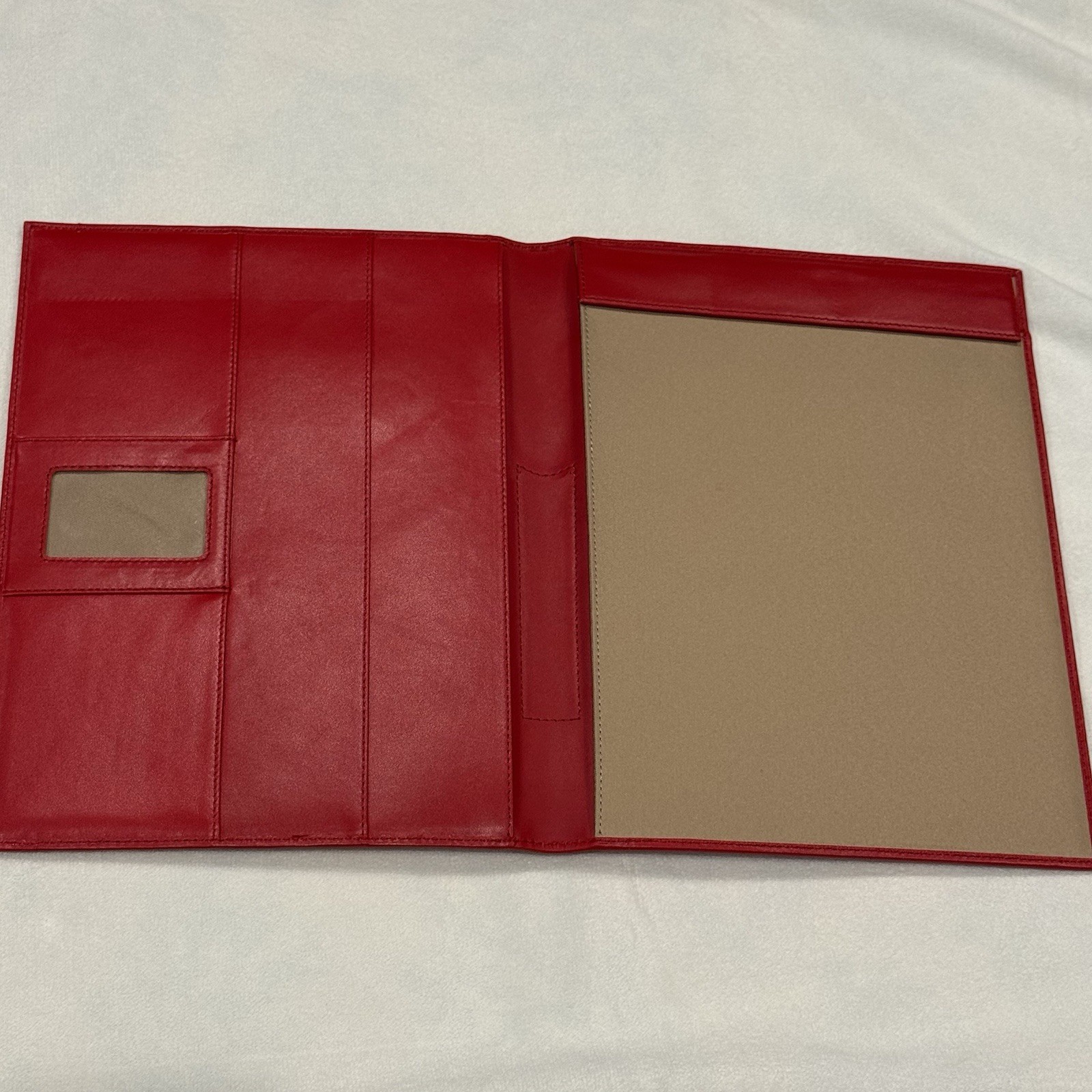 Levenger Executive Padfolio Tyler Folio Red Smooth Leather 10x12x1”