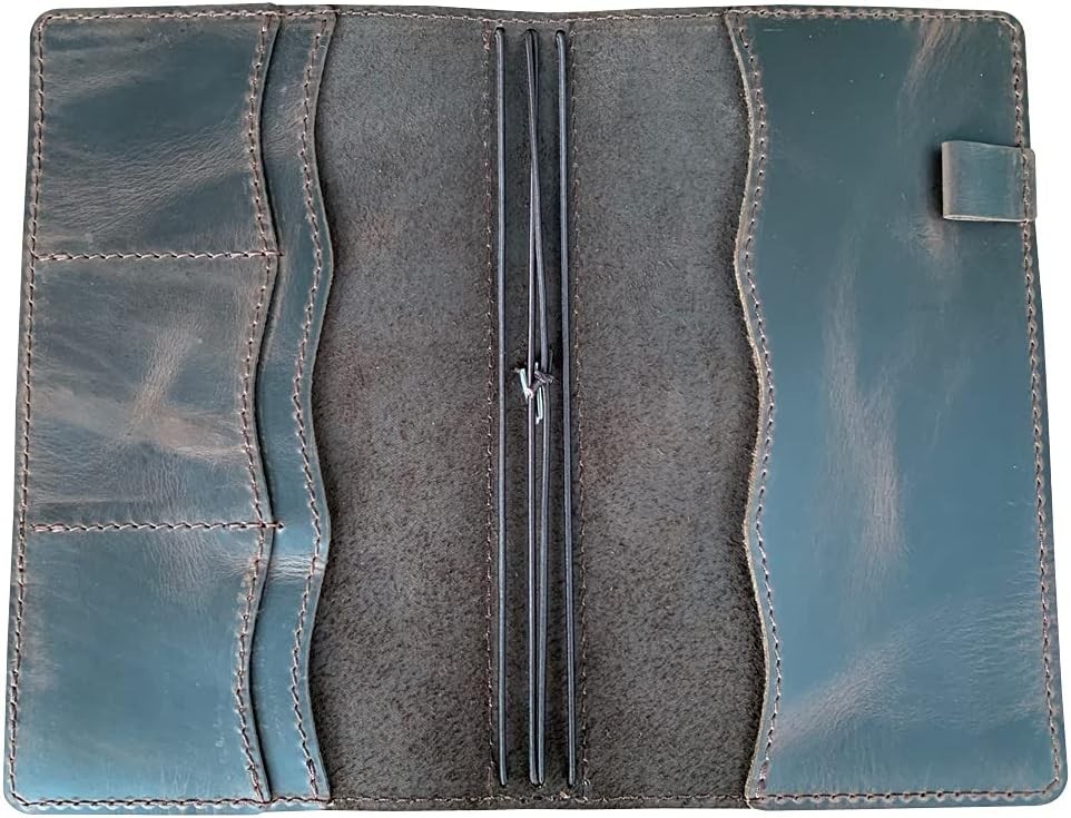 Travelers Leather Notebook Cover with Pen Loop and Multiple Insert Options