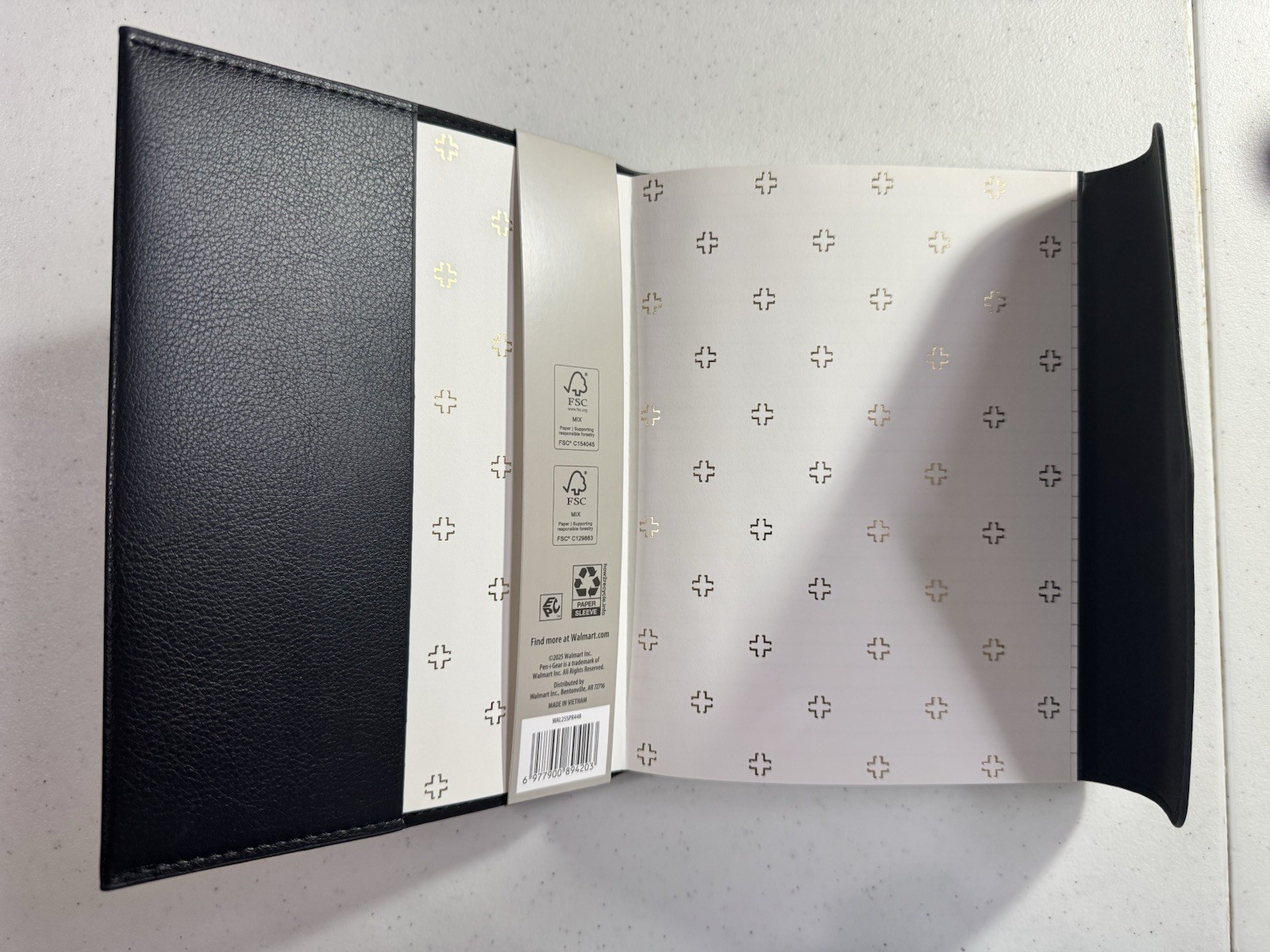 Pen+Gear Black Perforated Simulated Leather Journal With Ivory Acid-Free Ruled