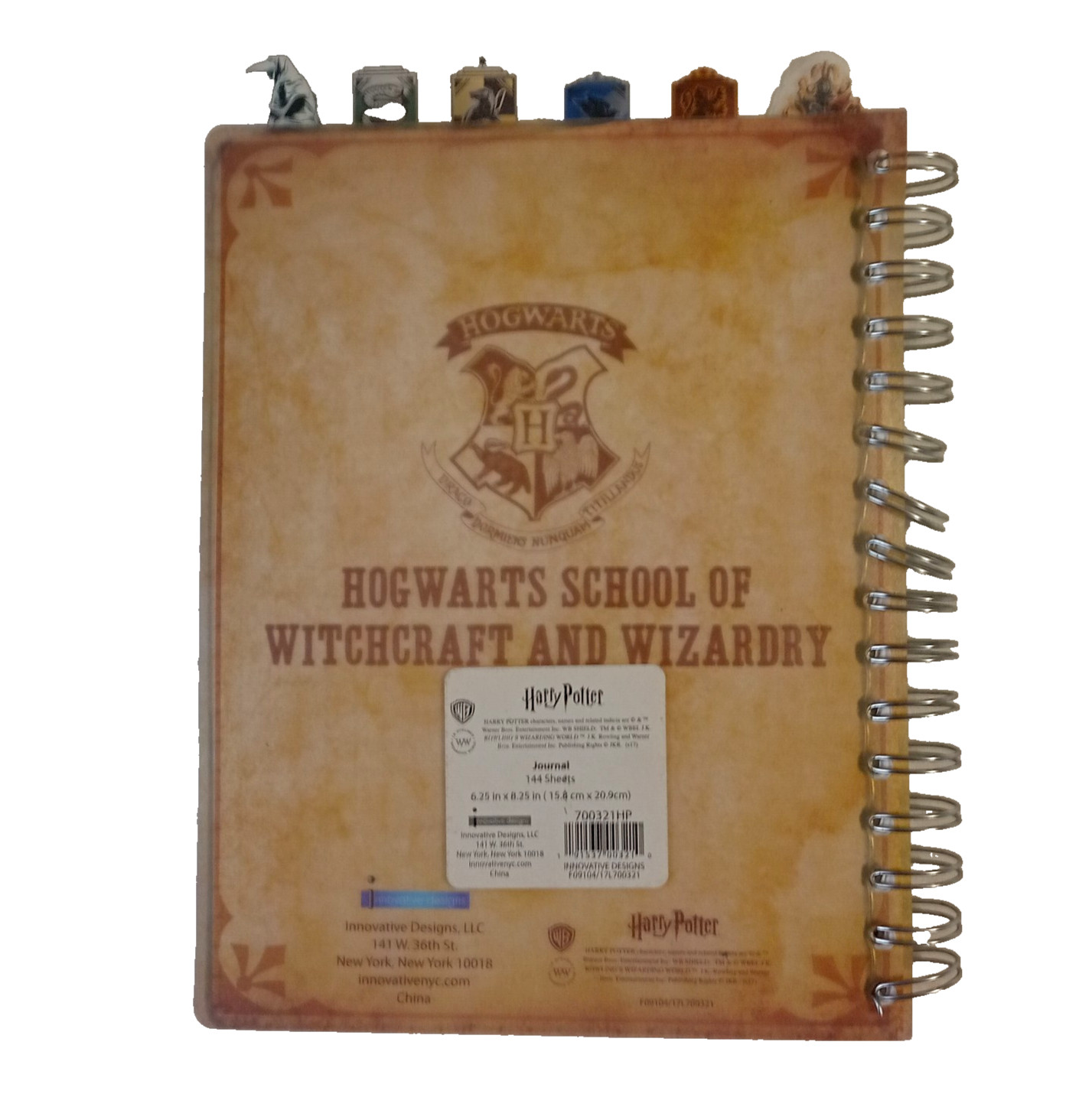 Harry Potter Hogwart Spiral Bound School Lined Graph Paper Tab Journal 6.5″x8.5″