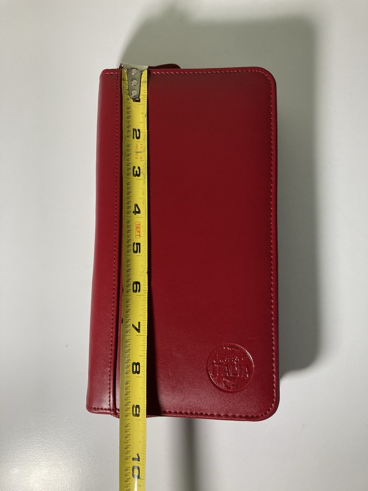 CLAVA Classico Italia Genuine Leather Red Zip Around Portfolio Organizer